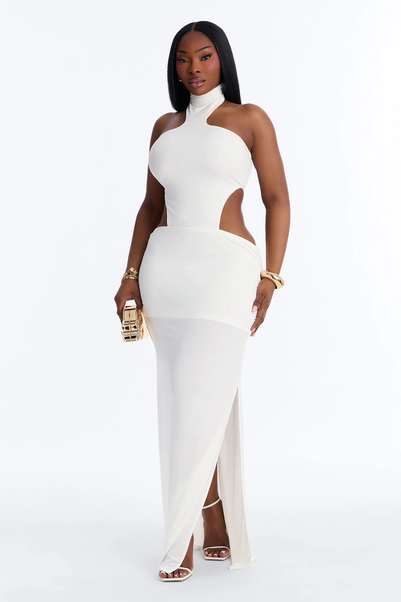 Kai Cut Out Twist Maxi Dress - White - Image 4
