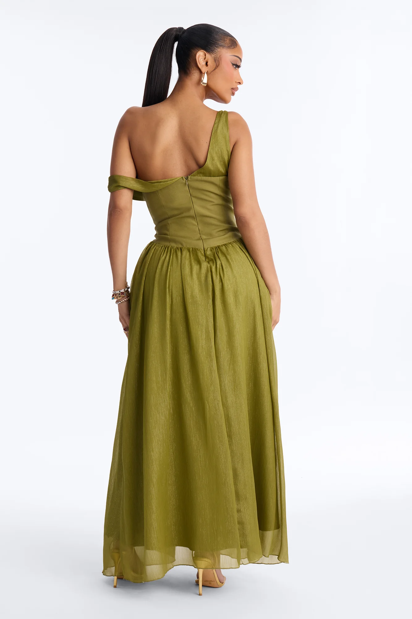 Kaia Drop Waist Gown - Sage - Image 4