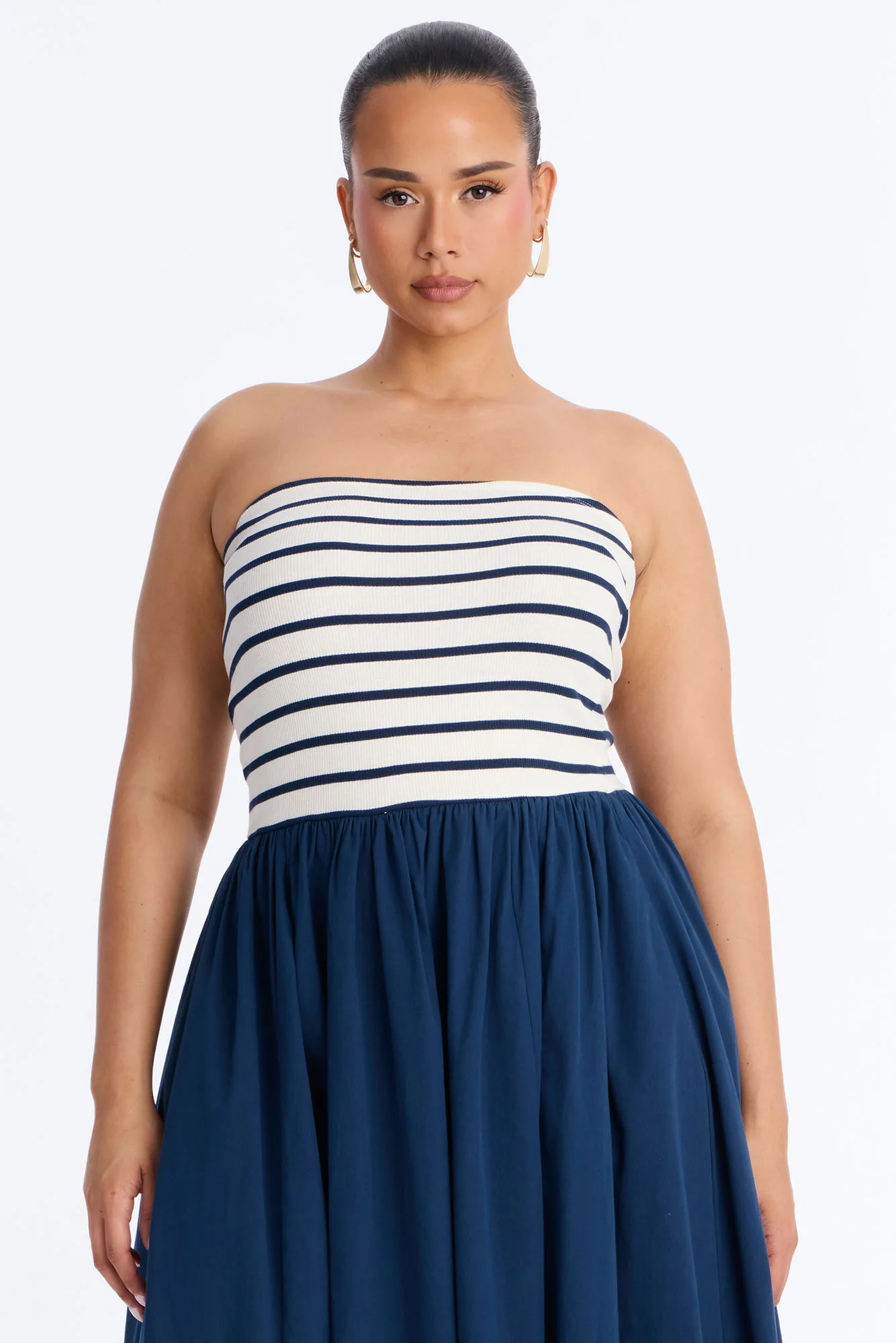 Kaia Strapless Poplin Maxi Dress - Navy/combo - Image 6