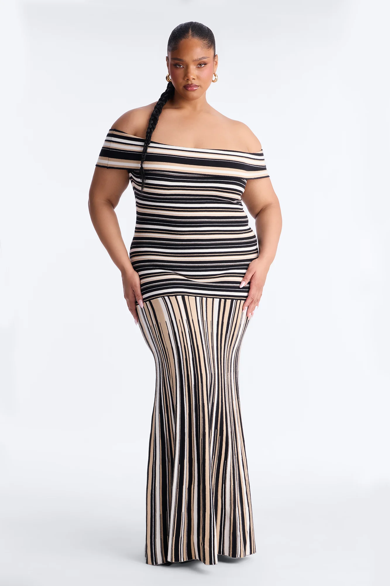 Kaitlyn Striped Sweater Maxi Dress - Black/combo - Image 5