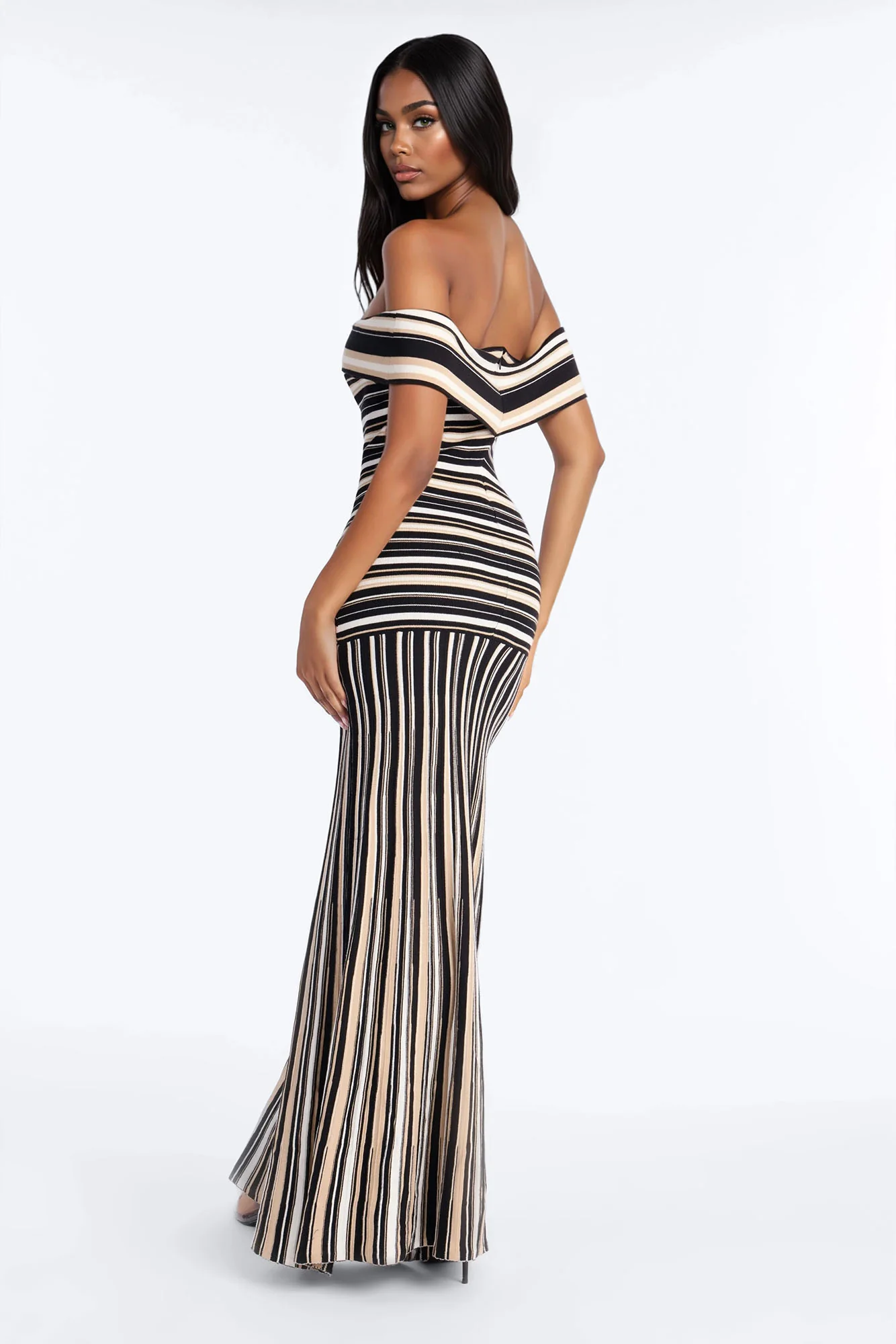 Kaitlyn Striped Sweater Maxi Dress - Black/combo - Image 6