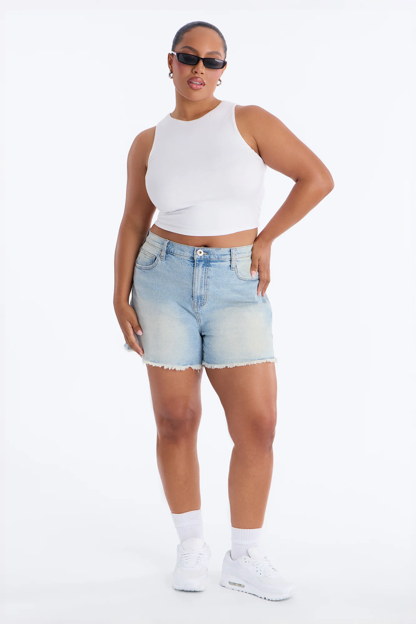 Kaleigh Stretch Denim Shorts - Vintage Wash - Image 4
