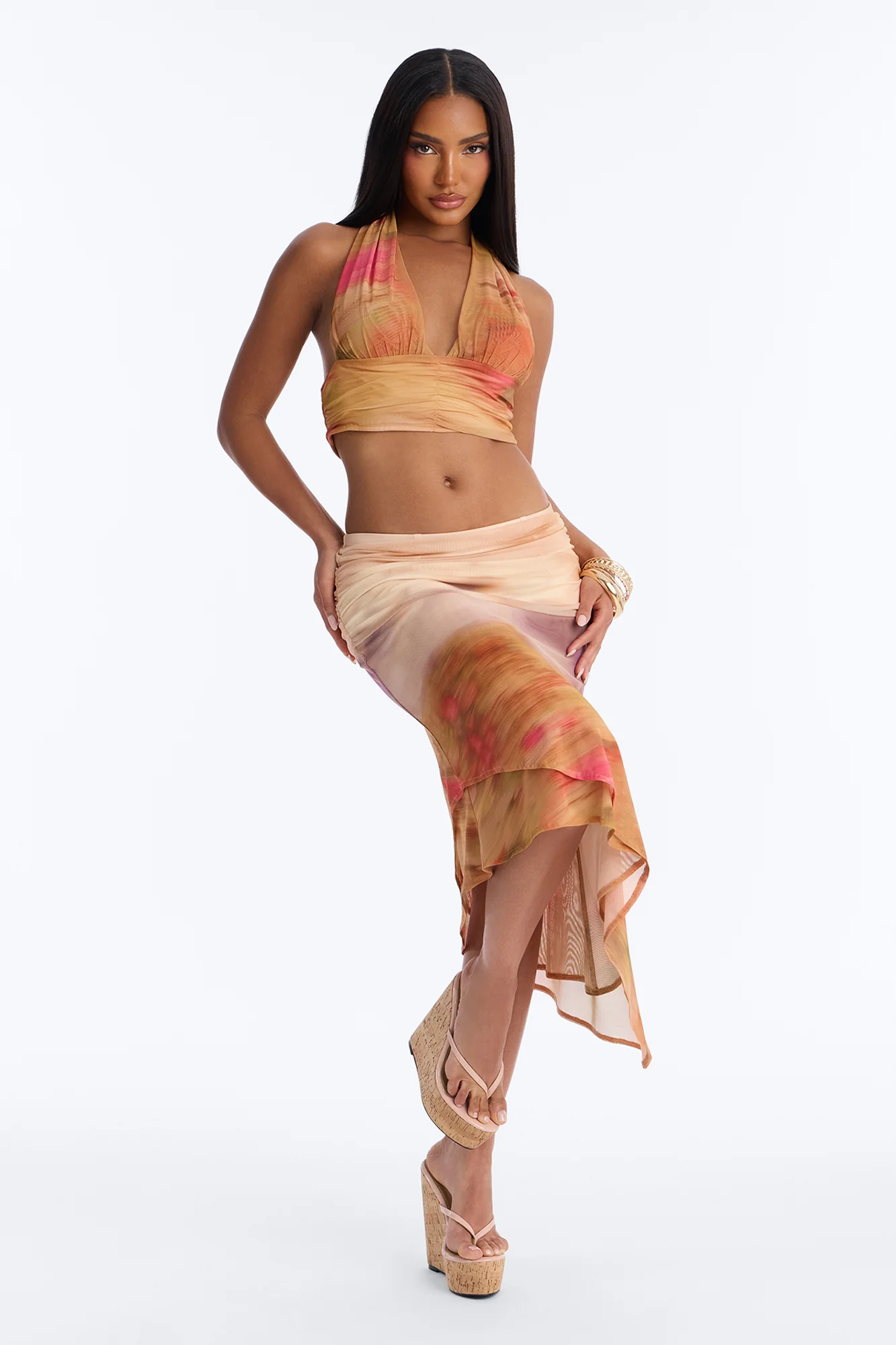 Kaleo Thong Platform Wedges - Blush - Image 4