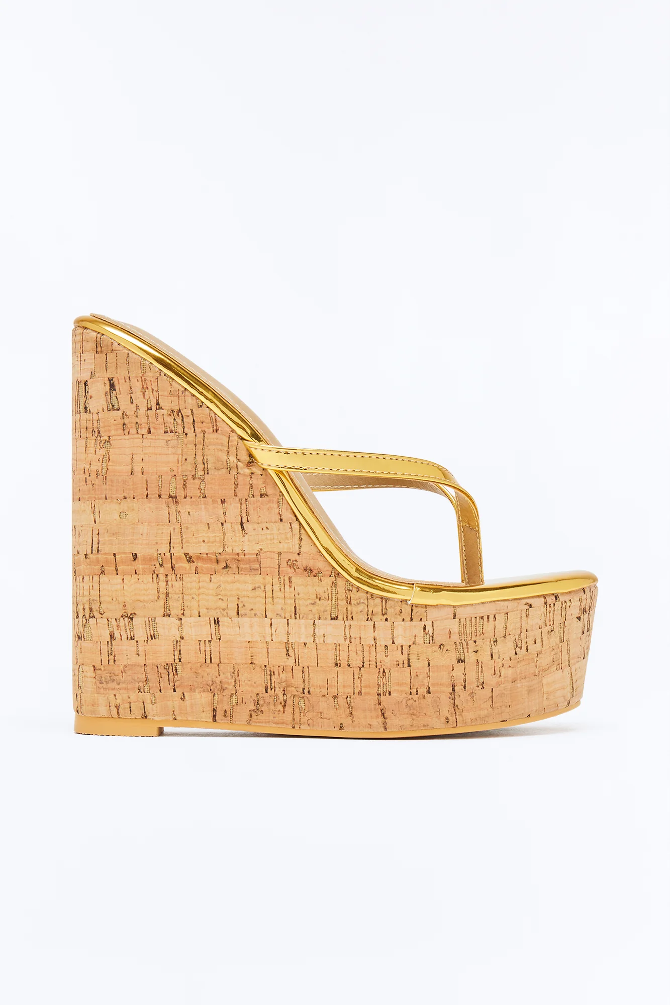 Kaleo Thong Platform Wedges - Gold
