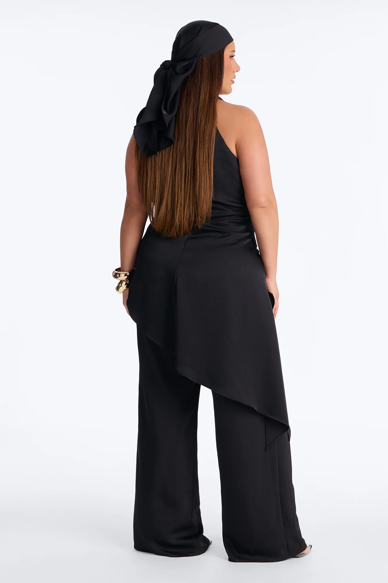 Kalina Cowlneck 2 Piece Jumpsuit Set - Black - Image 8