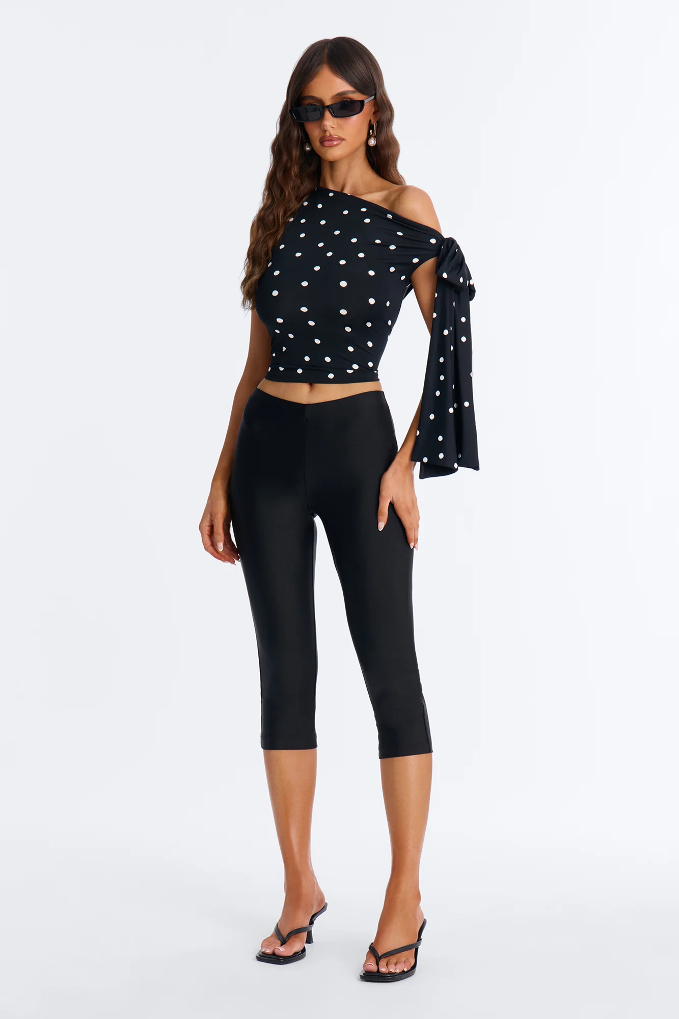 Kamari Off Shoulder Polka Dot Top - Black/combo - Image 2
