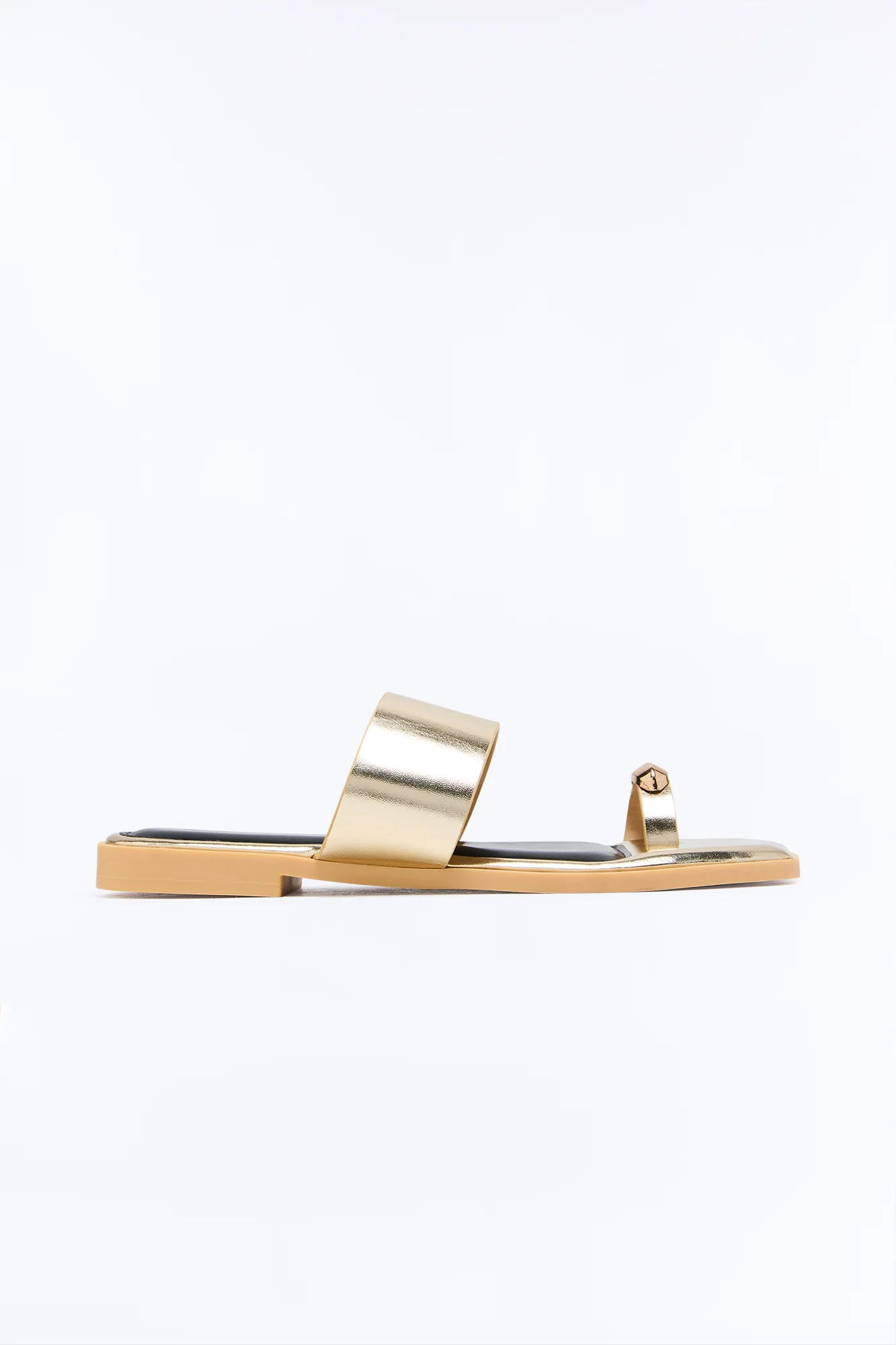 Kamila Hardware Toe Ring Sandals - Gold