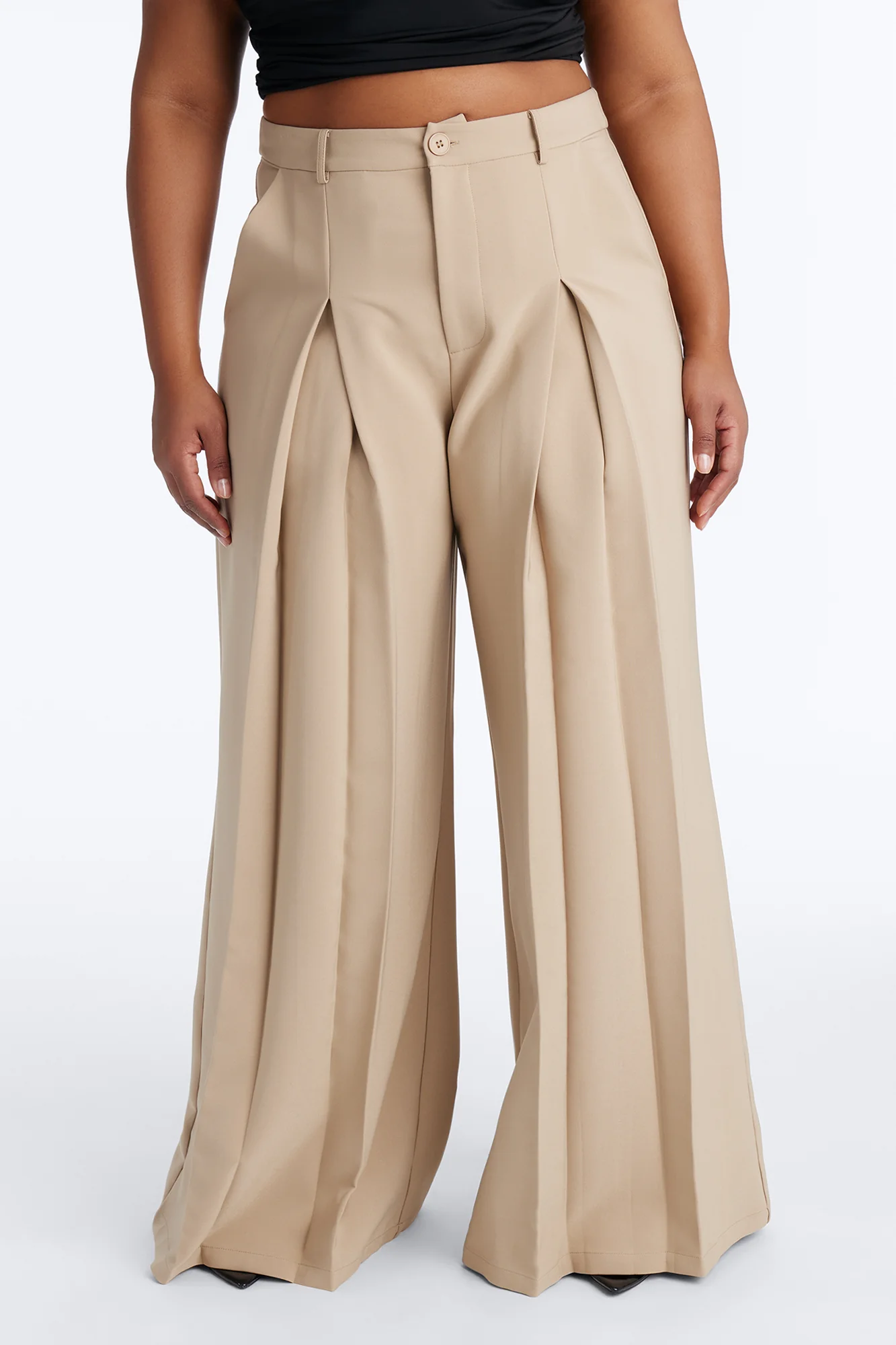 Karianna Crepe Woven Wide Leg Pant 33 - Khaki - Image 5