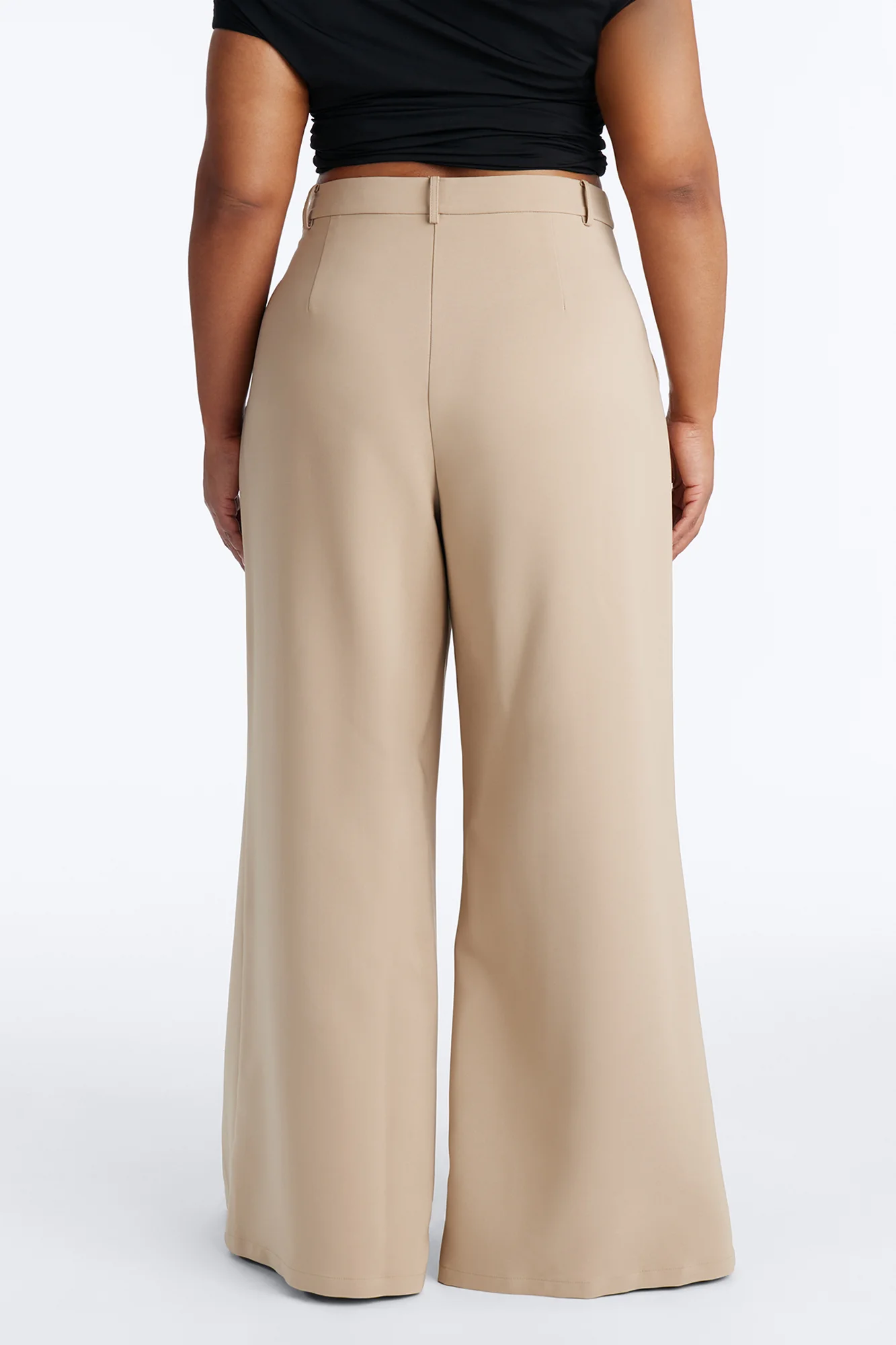Karianna Crepe Woven Wide Leg Pant 33 - Khaki - Image 7
