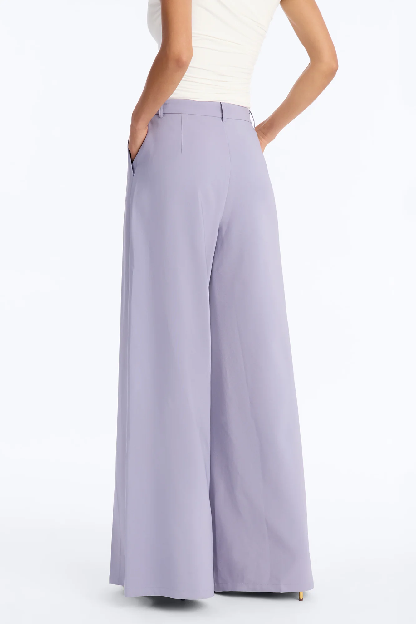 Karianna Crepe Woven Wide Leg Pant 33 - Slate Grey - Image 3