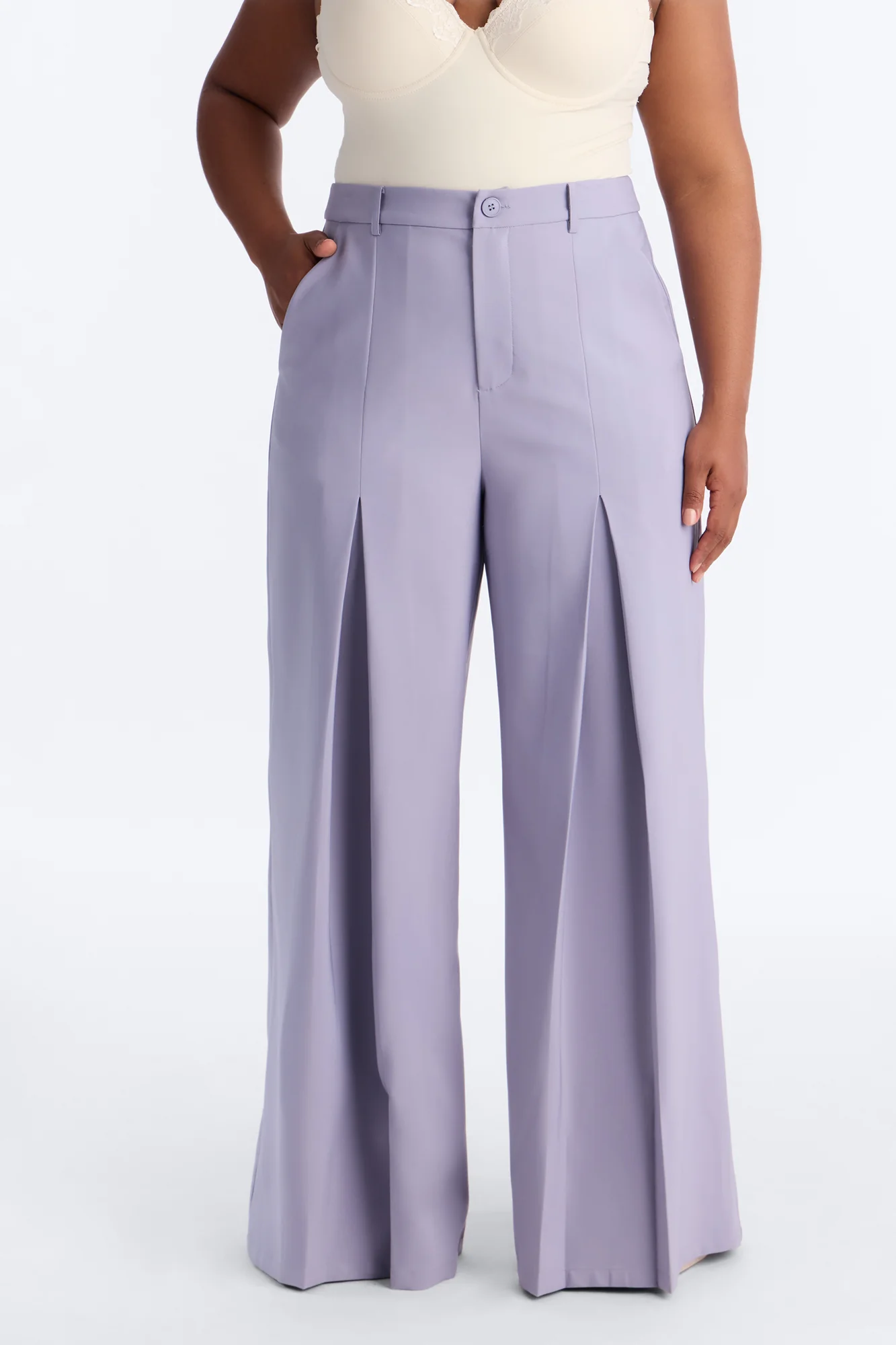 Karianna Crepe Woven Wide Leg Pant 33 - Slate Grey - Image 5