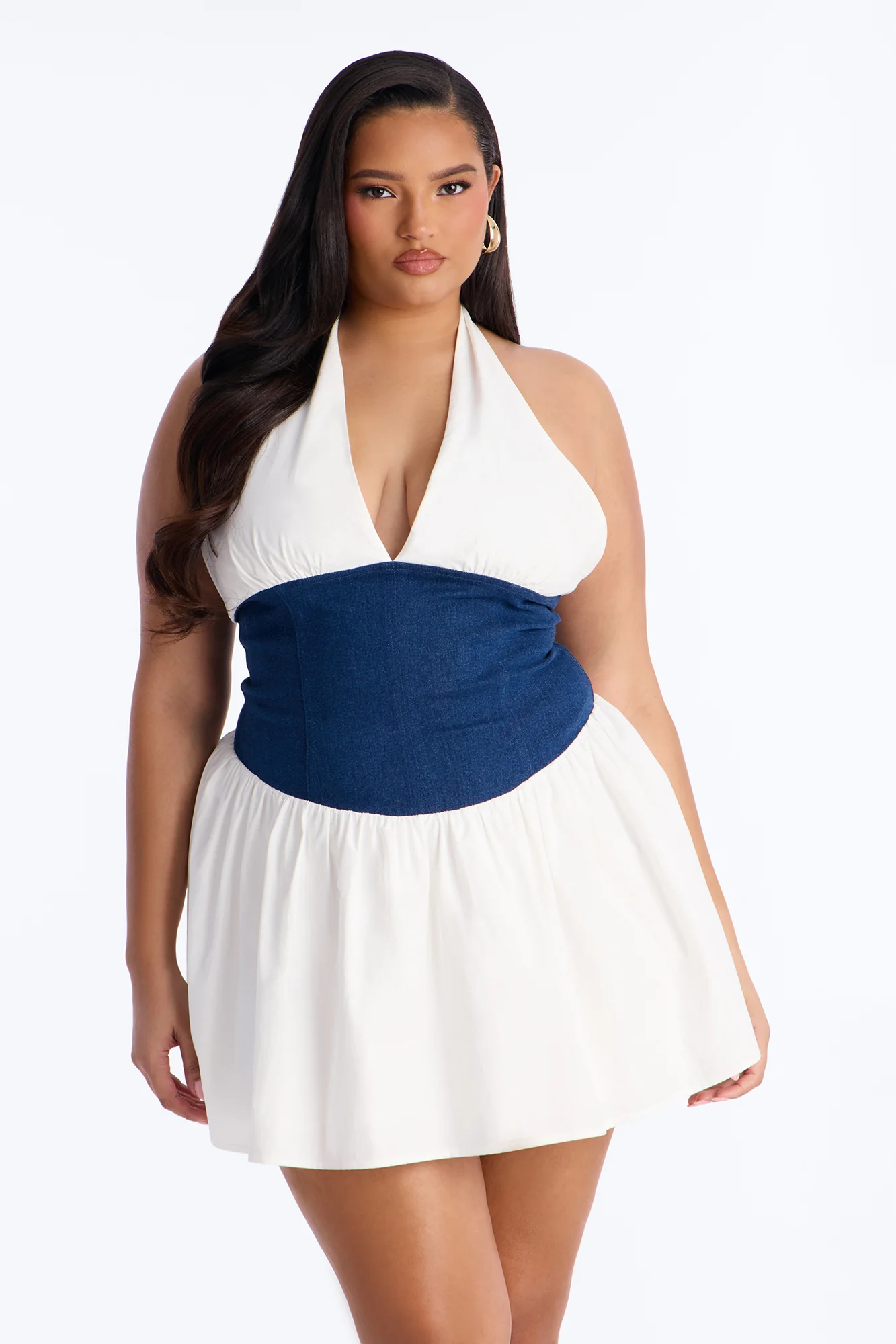 Karina Halter Poplin Mini Dress - White - Image 5