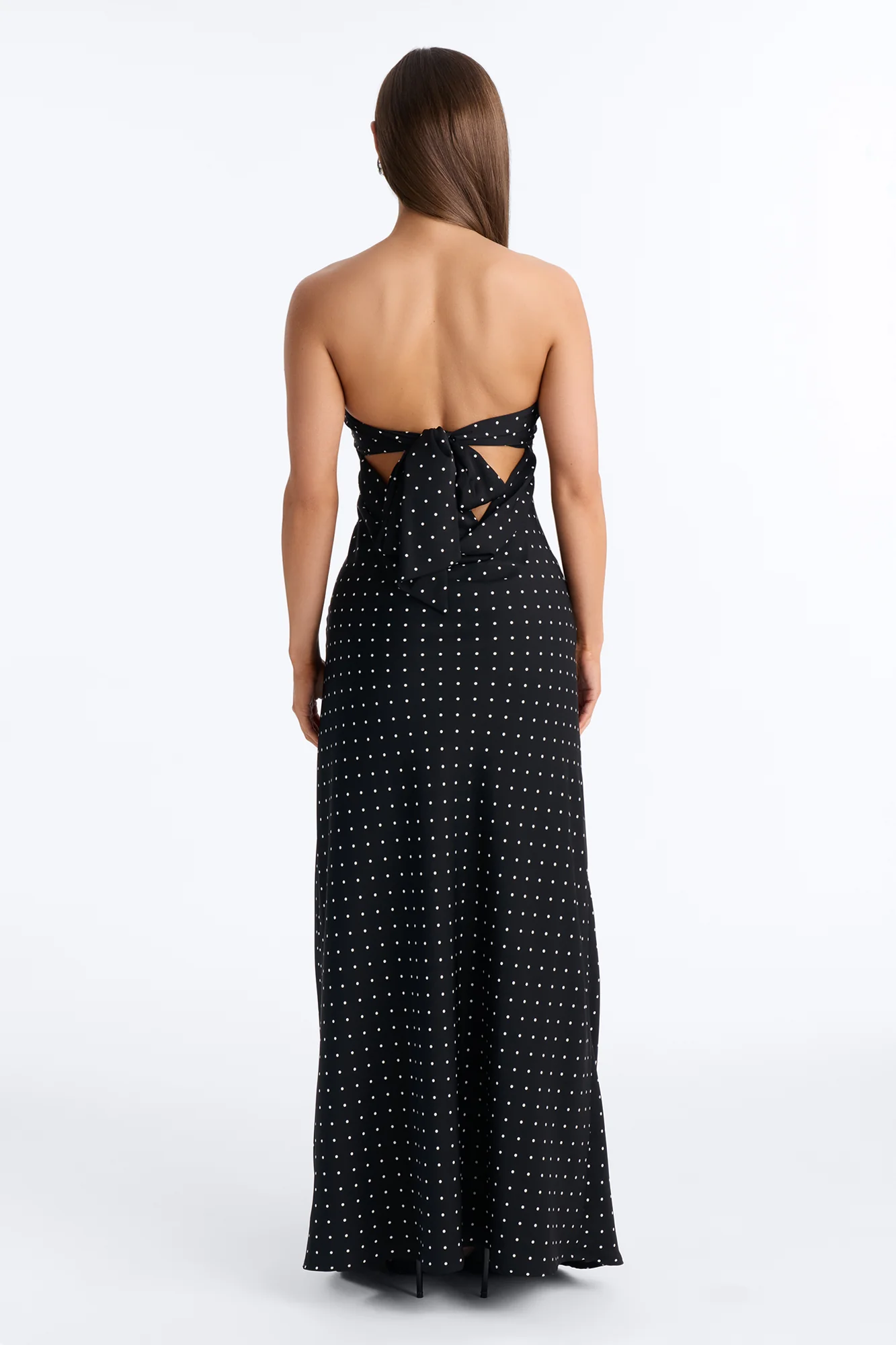 Karina Polka Tie Back Maxi Dress - Black/combo - Image 4