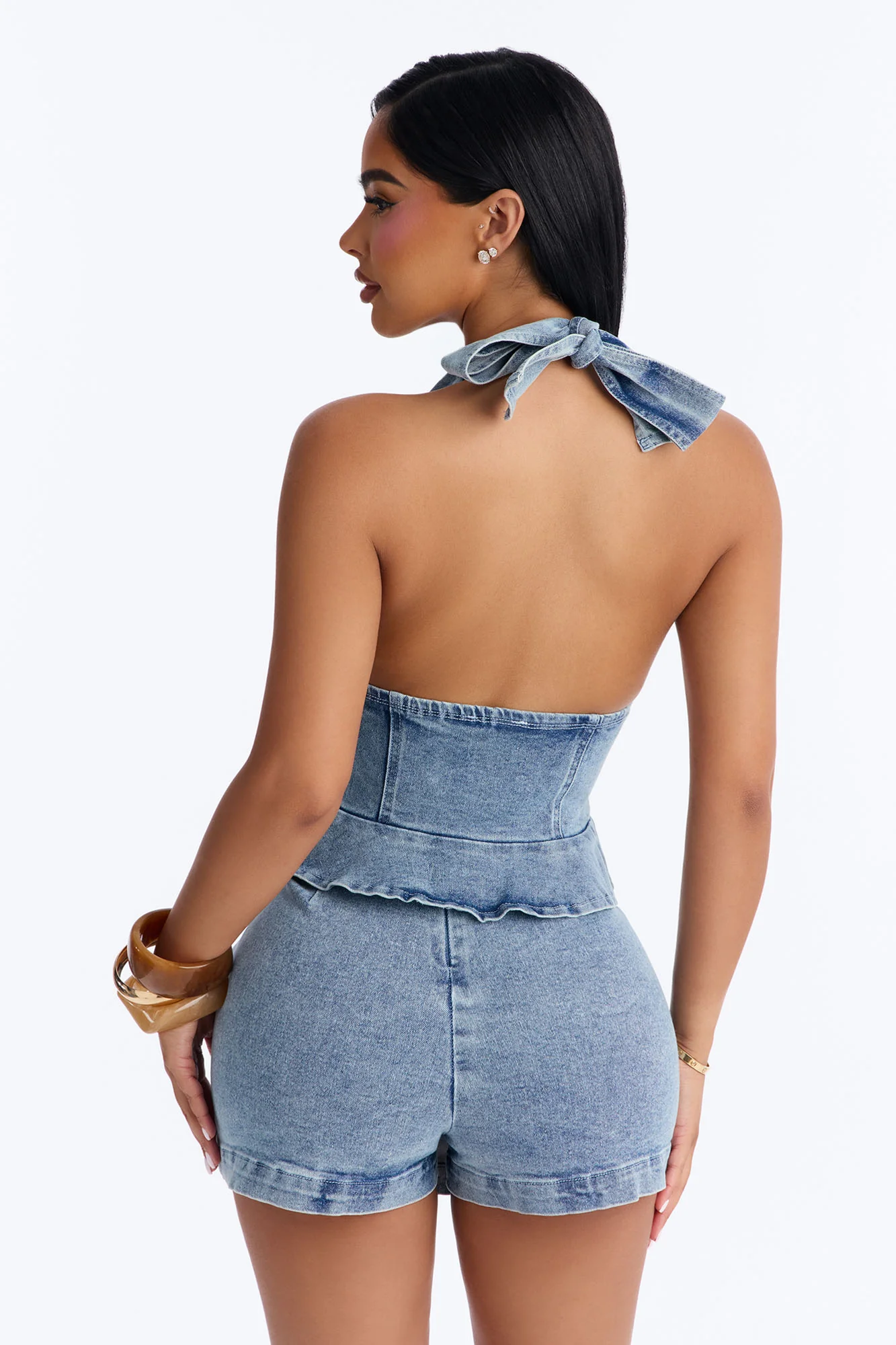 Karley Denim Skort Set - Light Wash - Image 3