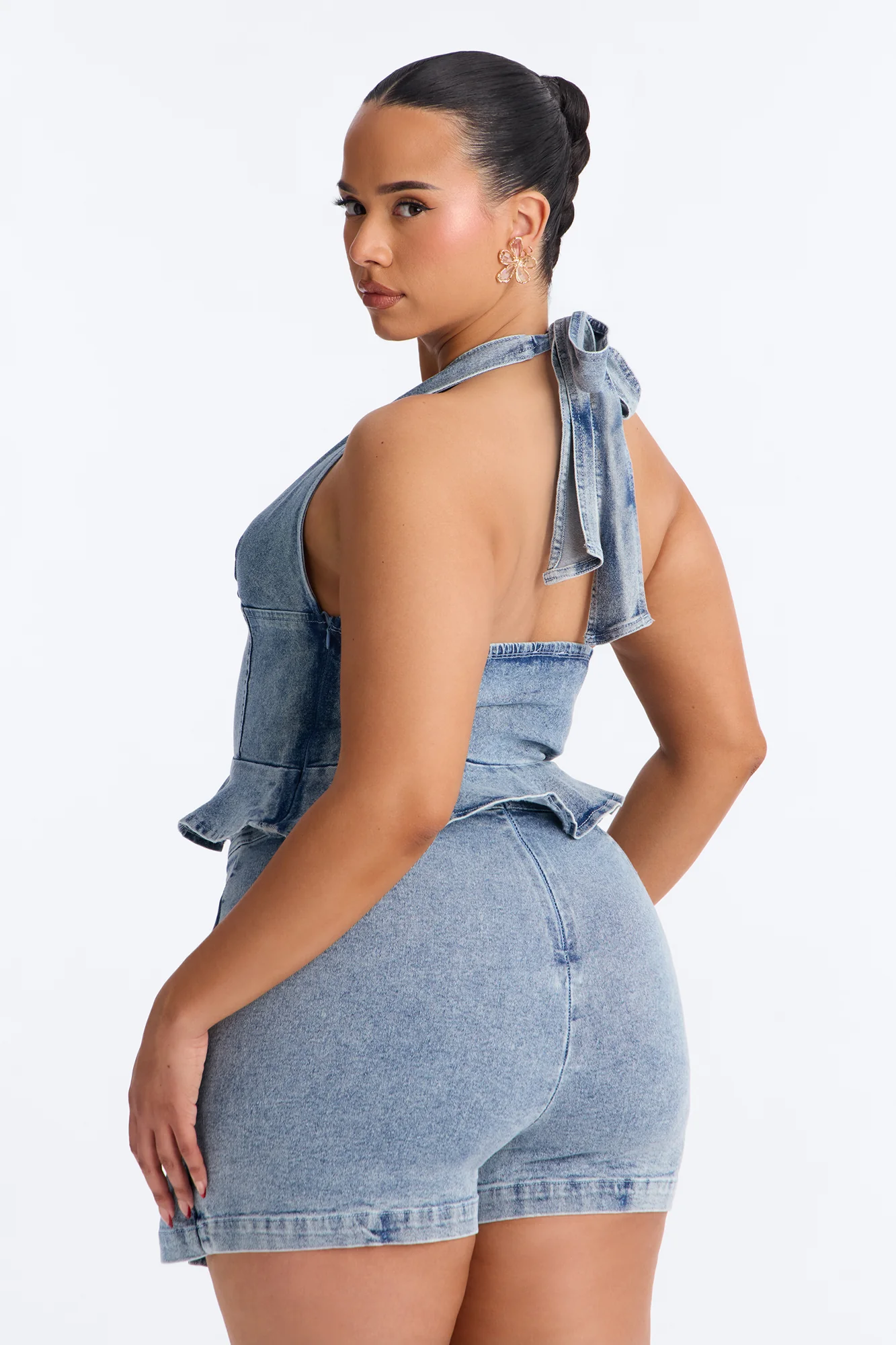 Karley Denim Skort Set - Light Wash - Image 7