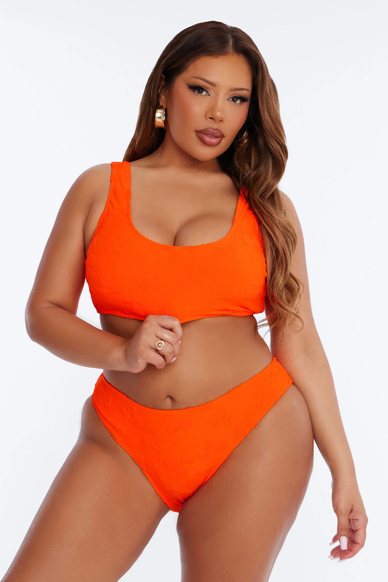 Karlie Terry Cloth 2 Piece Bralette Bikini Set - Orange - Image 4