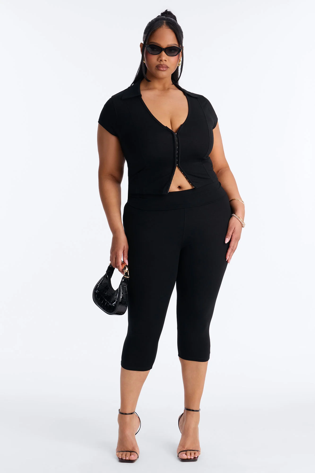 Karol Capri Pant Set - Black - Image 5