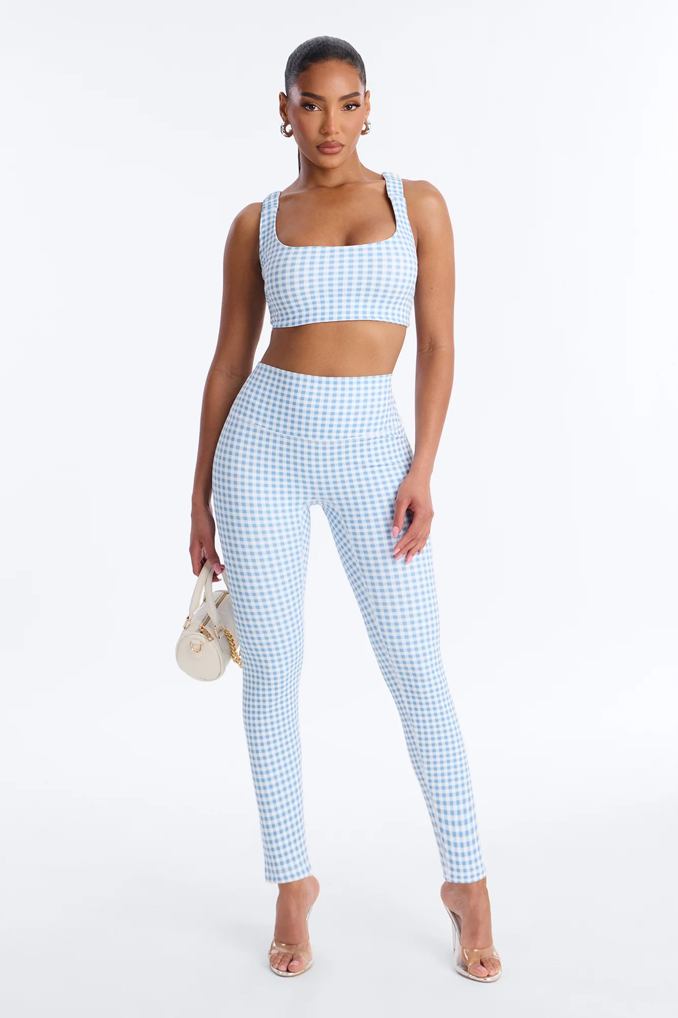 Kassandra Gingham Legging Set - Light Blue