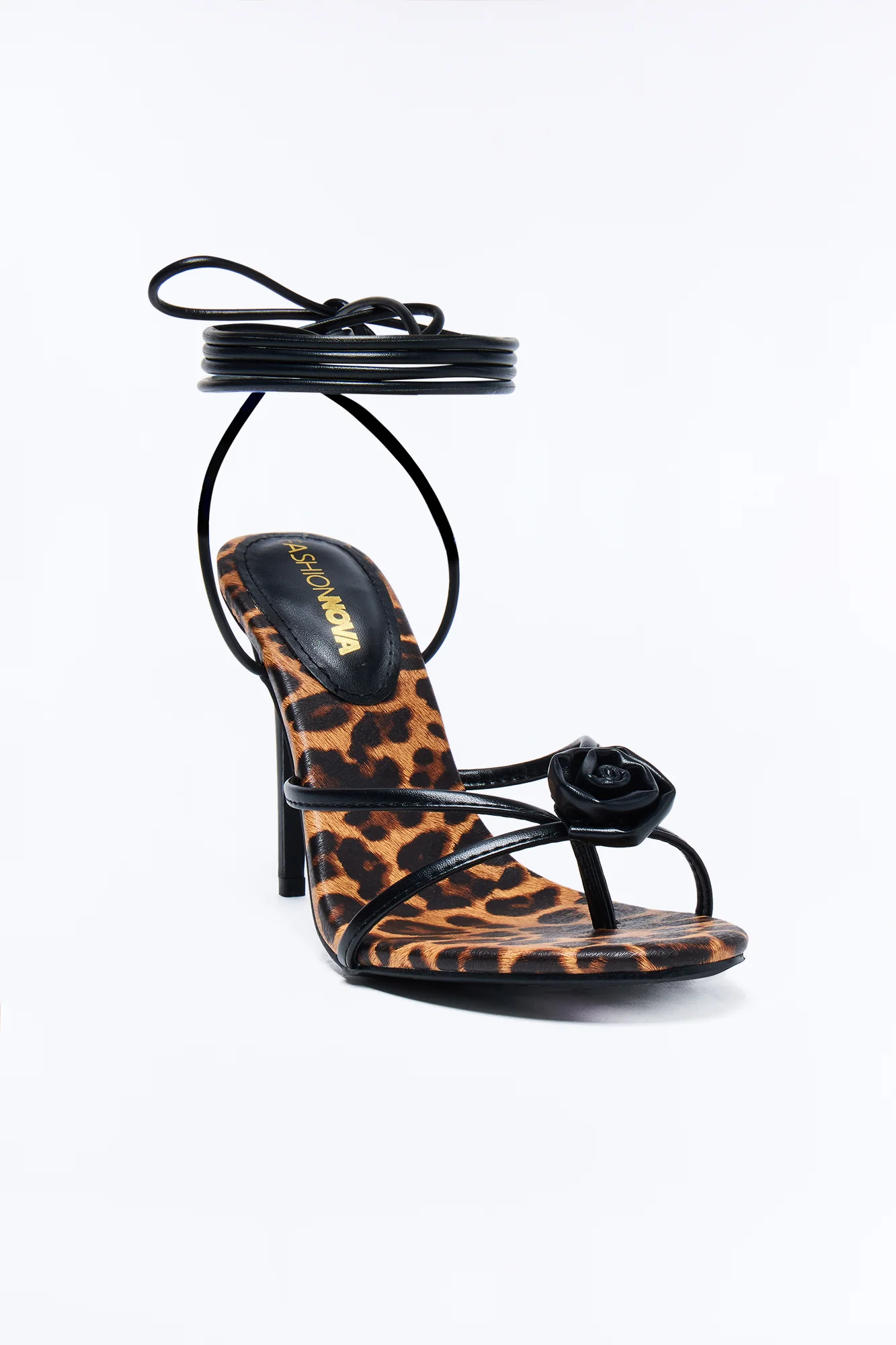 Katia Rose Wrap Up Heels - Leopard - Image 2