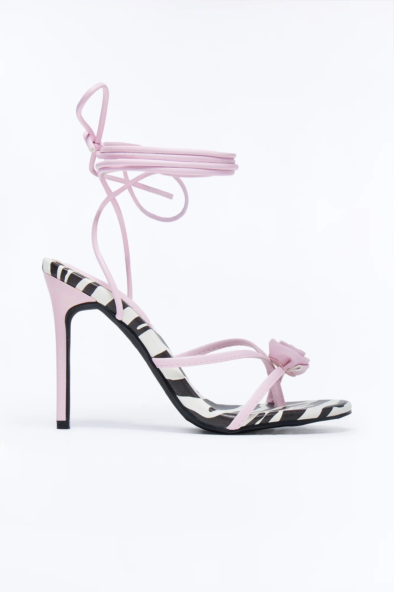 Katia Rose Wrap Up Heels - White/Black