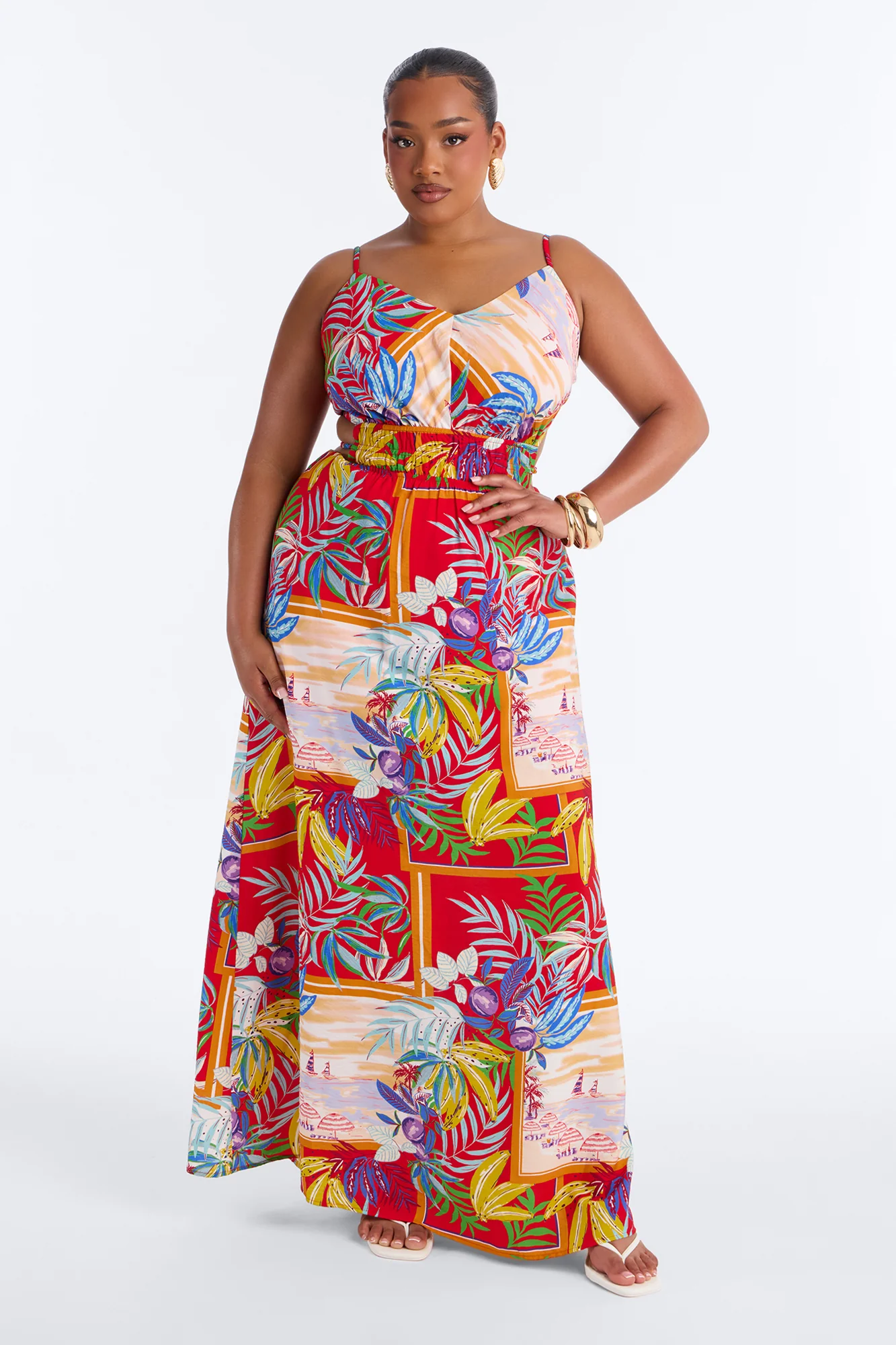 Kauai Backless Maxi Dress - Red/combo - Image 4