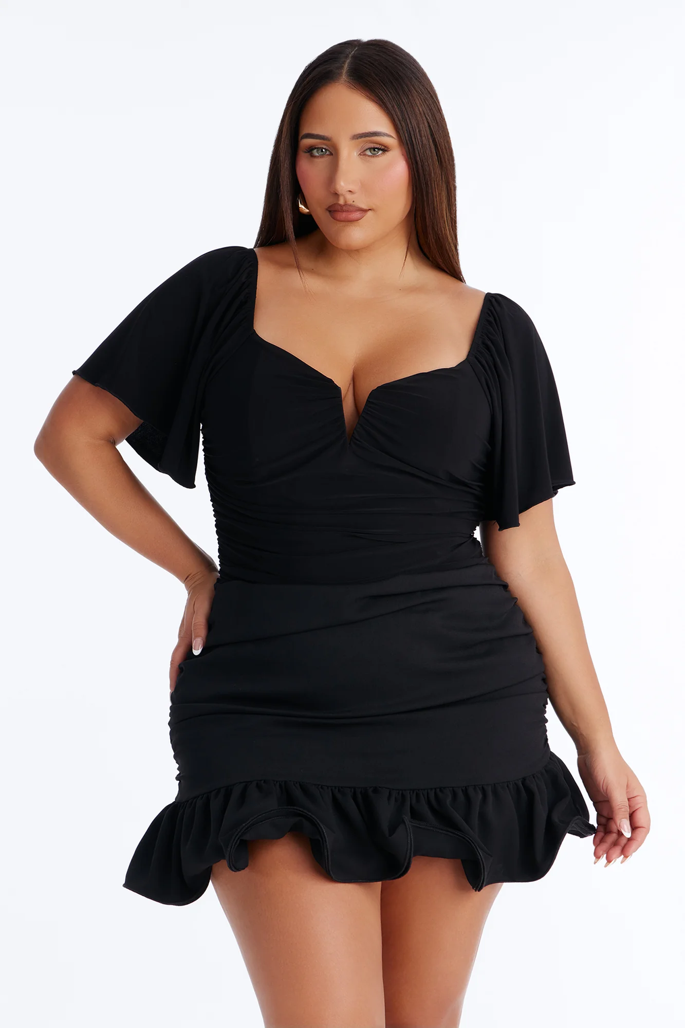 Kayali Ruched Short Sleeve Bodysuit - Black - Image 8