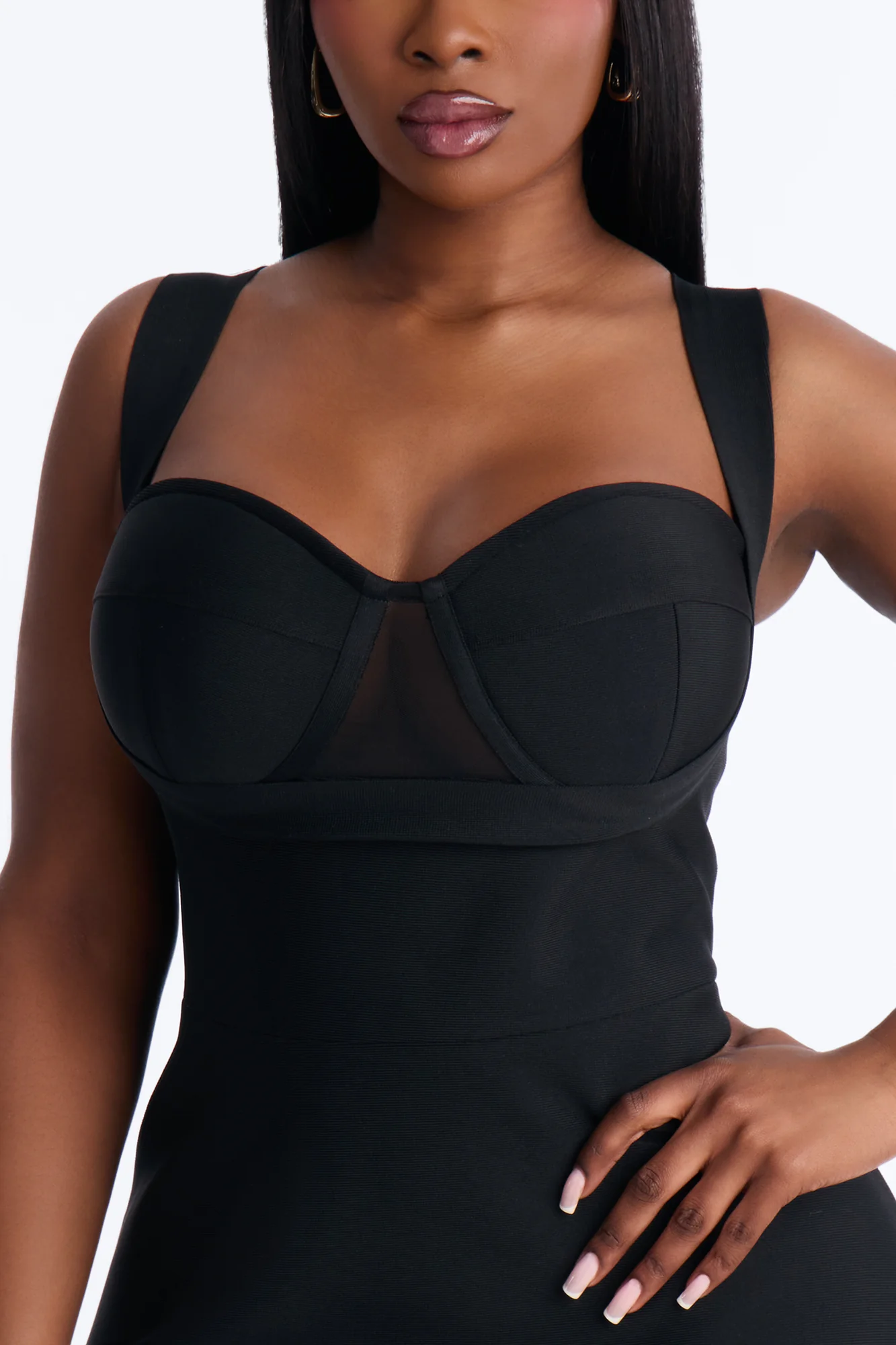 Kayla Sleeveless Bandage Mini Dress - Black - Image 7