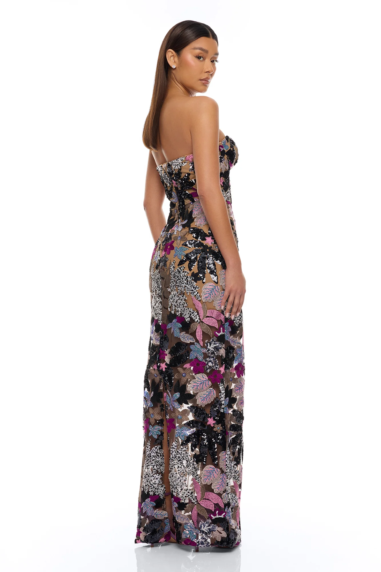 Kaylah Floral Embroidered Maxi Dress - Purple/combo - Image 4