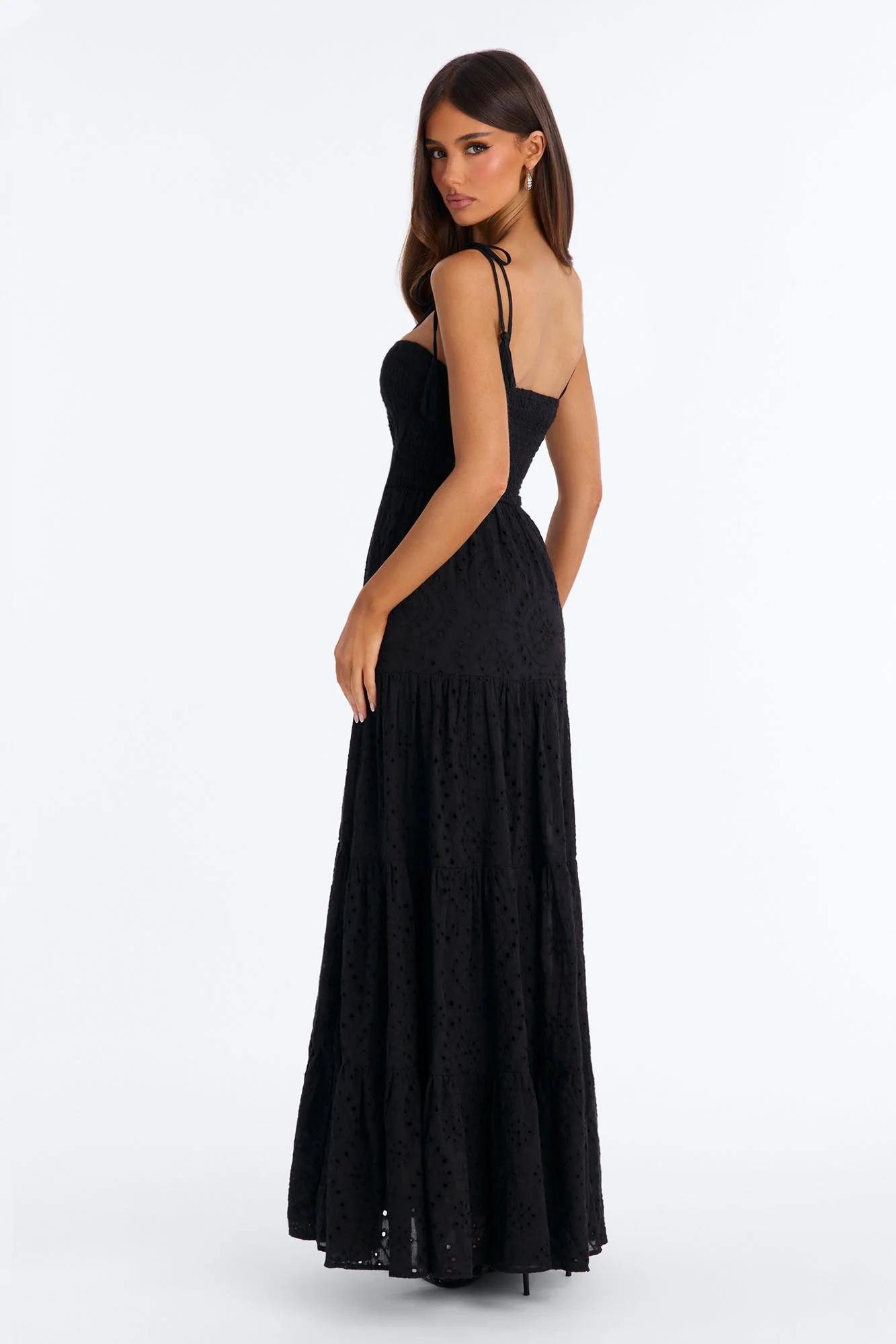 Keep It Casual Eyelet Maxi Dress - Black - Image 4