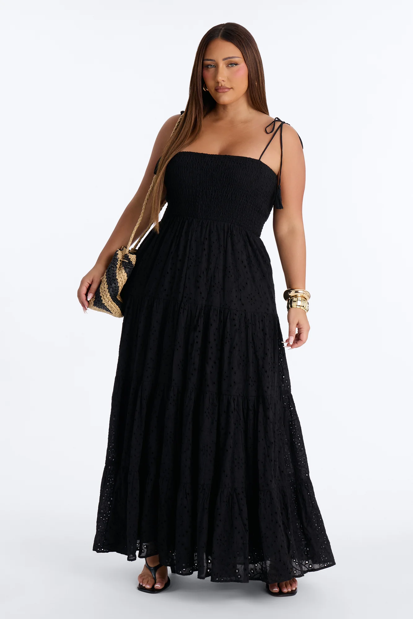 Keep It Casual Eyelet Maxi Dress - Black - Image 5