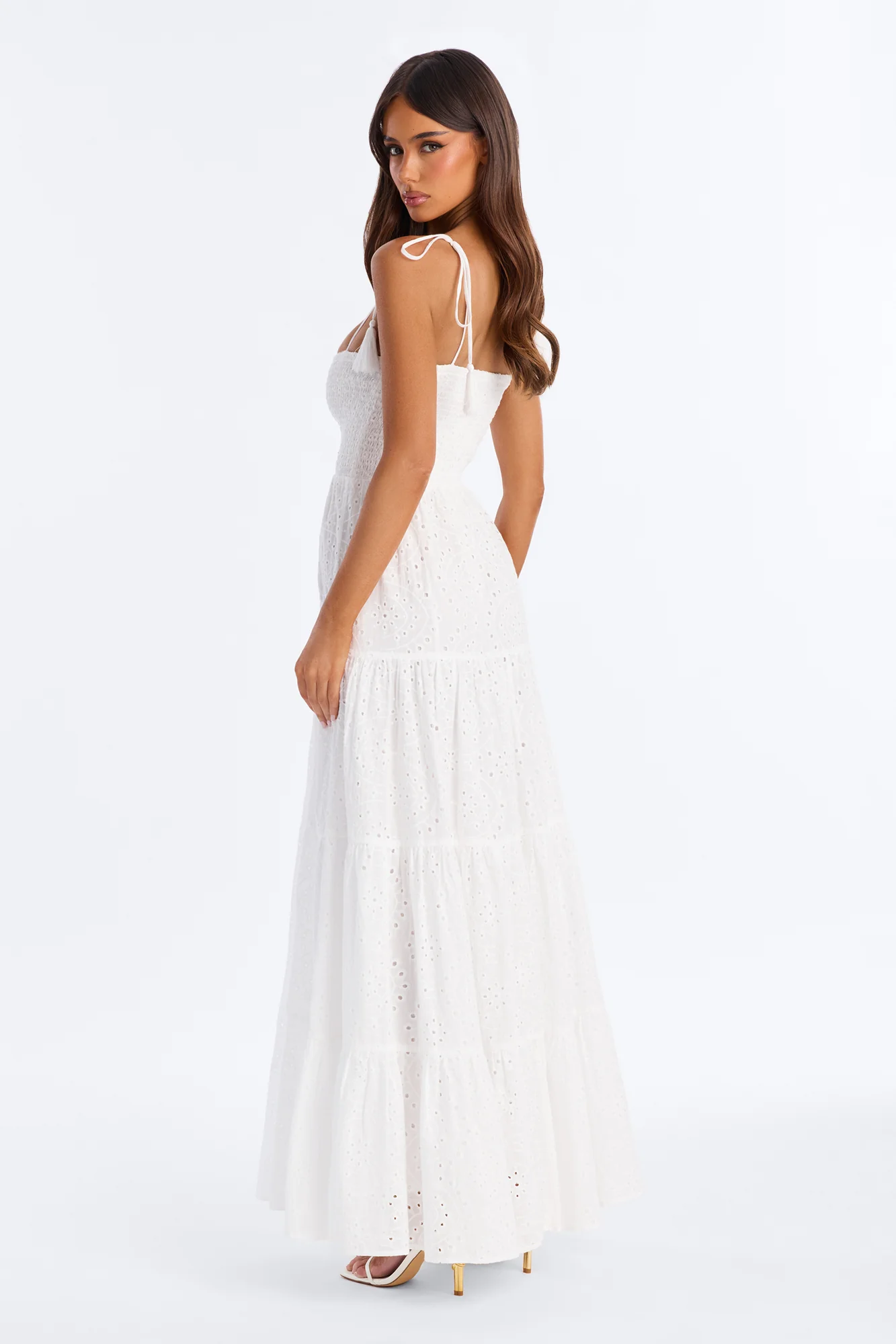 Keep It Casual Eyelet Maxi Dress - White - Image 3