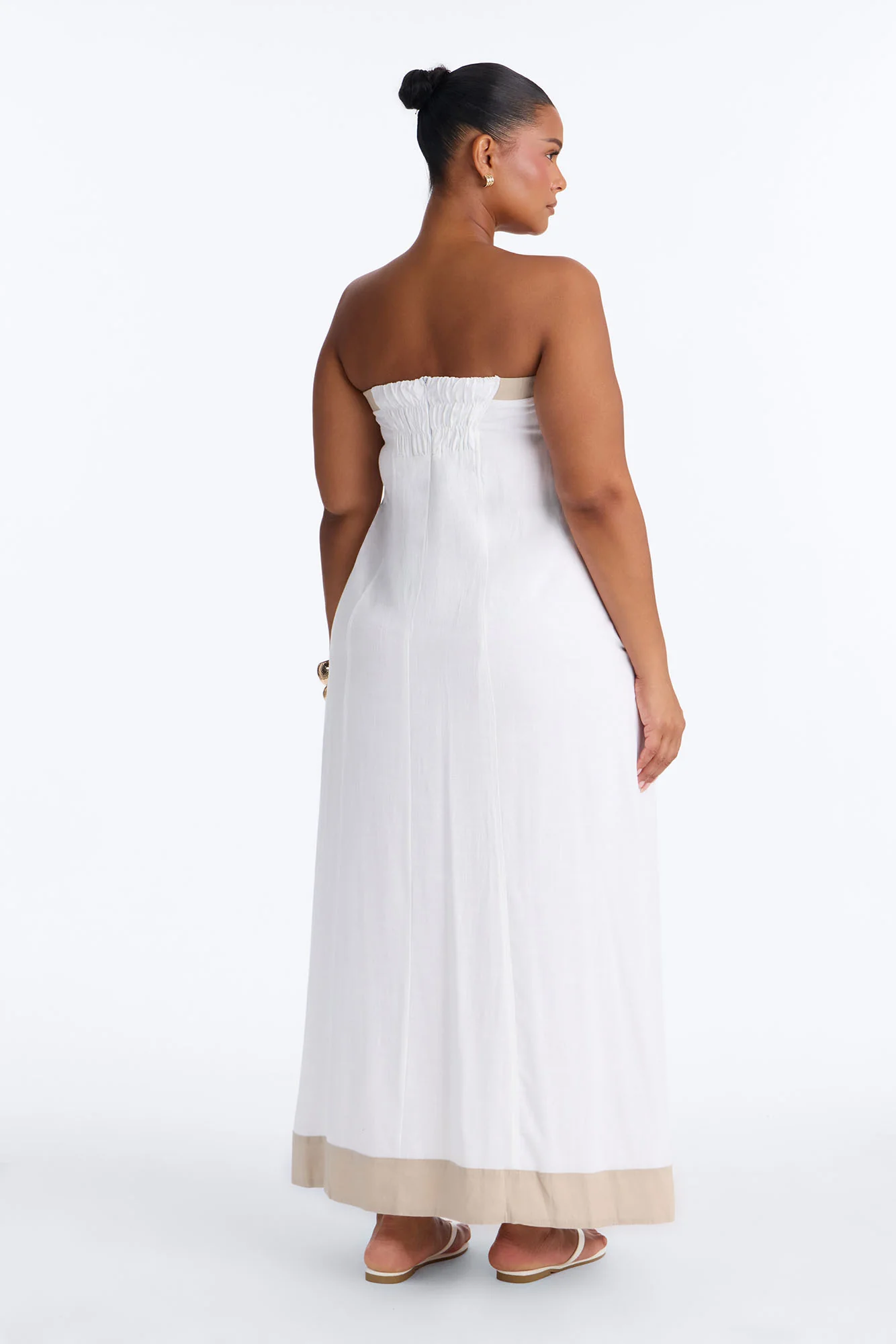Keep It Cool Button Up Linen Maxi Dress - Cream/combo - Image 8