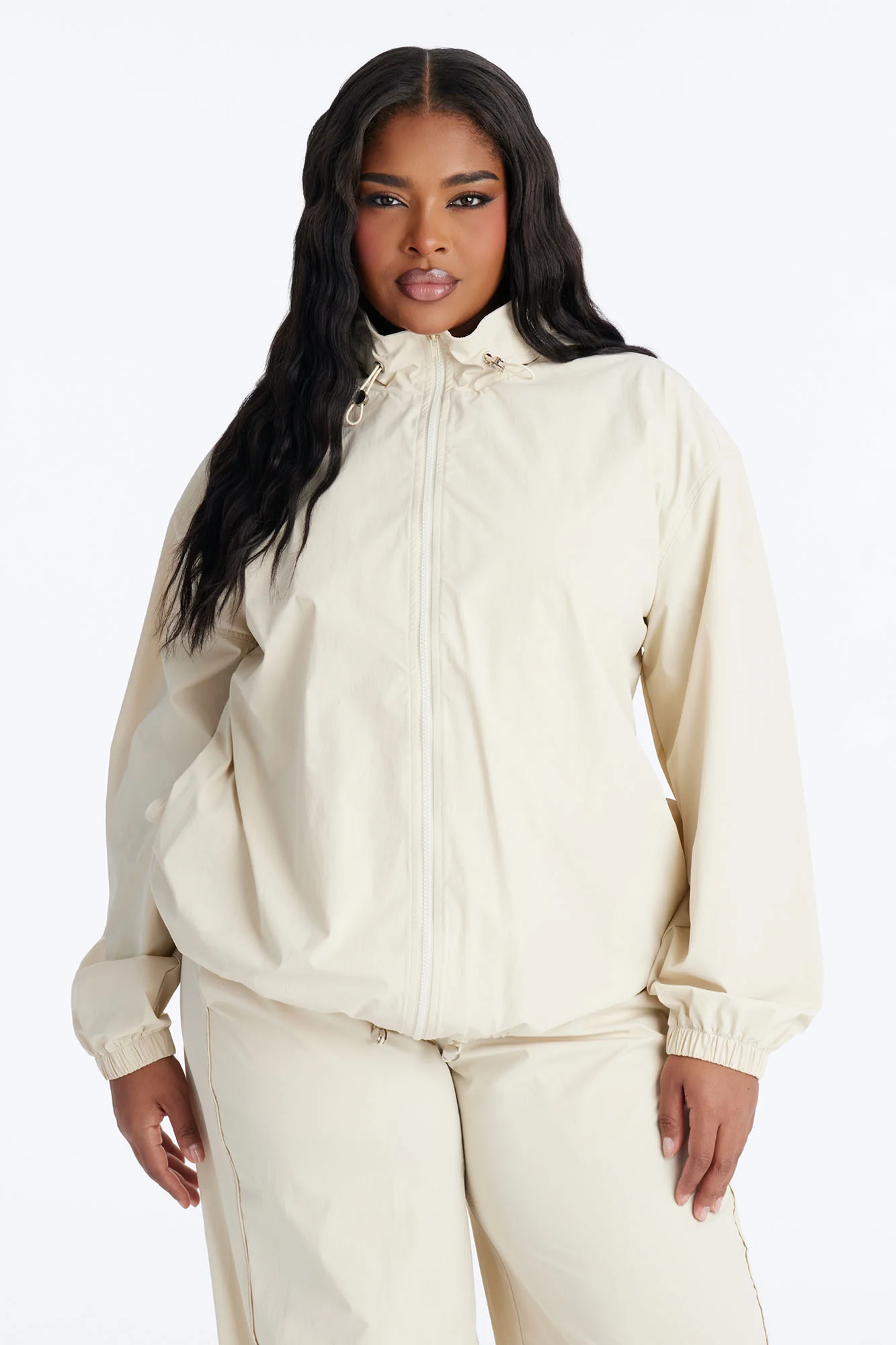 Keep It Moving Windbreaker Lounge Jacket - Sand - Image 7