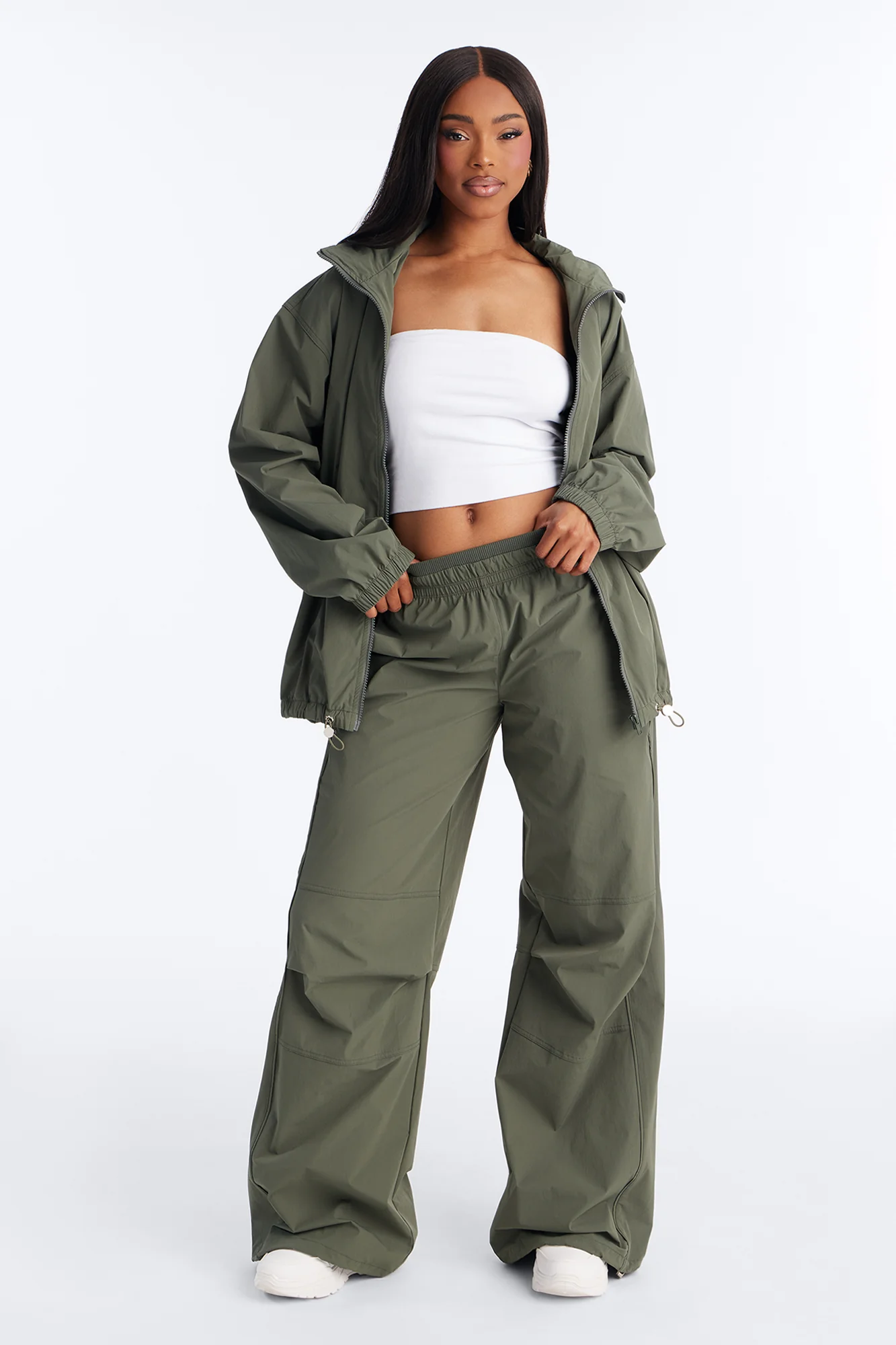 Keep It Moving Windbreaker Lounge Pant - Olive