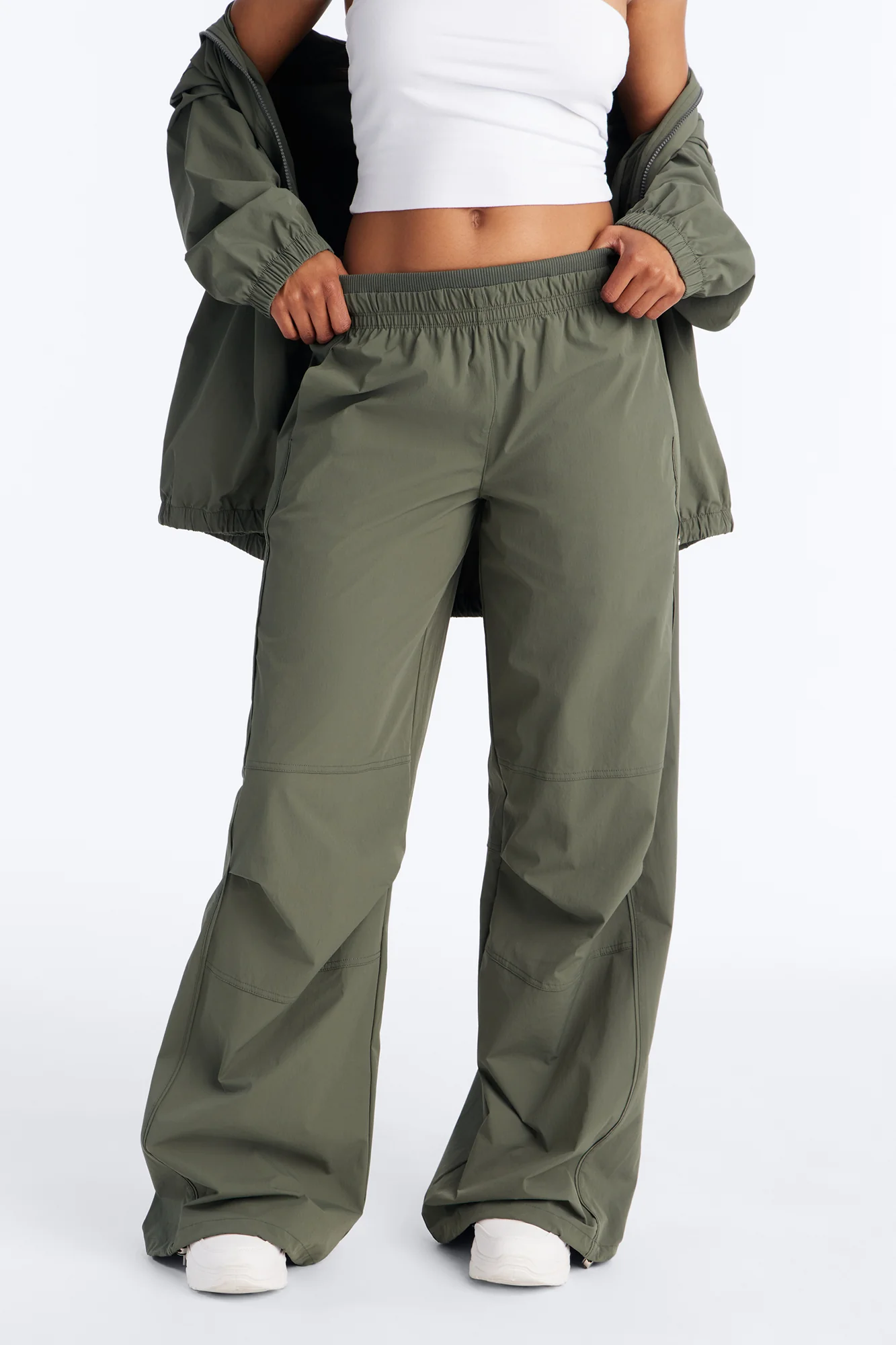 Keep It Moving Windbreaker Lounge Pant - Olive - Image 2