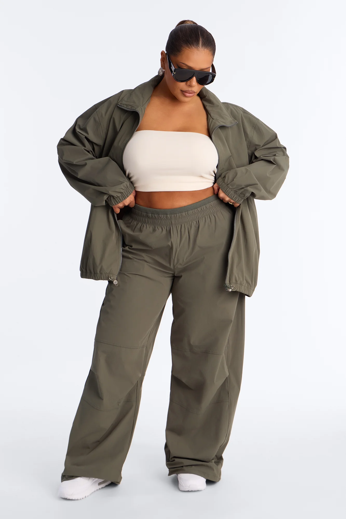 Keep It Moving Windbreaker Lounge Pant - Olive - Image 4
