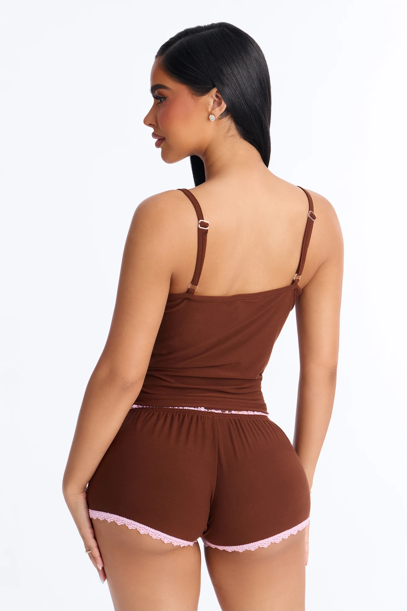 Keep Me Warm PJ Short Set - Chocolate/Combo - Image 3