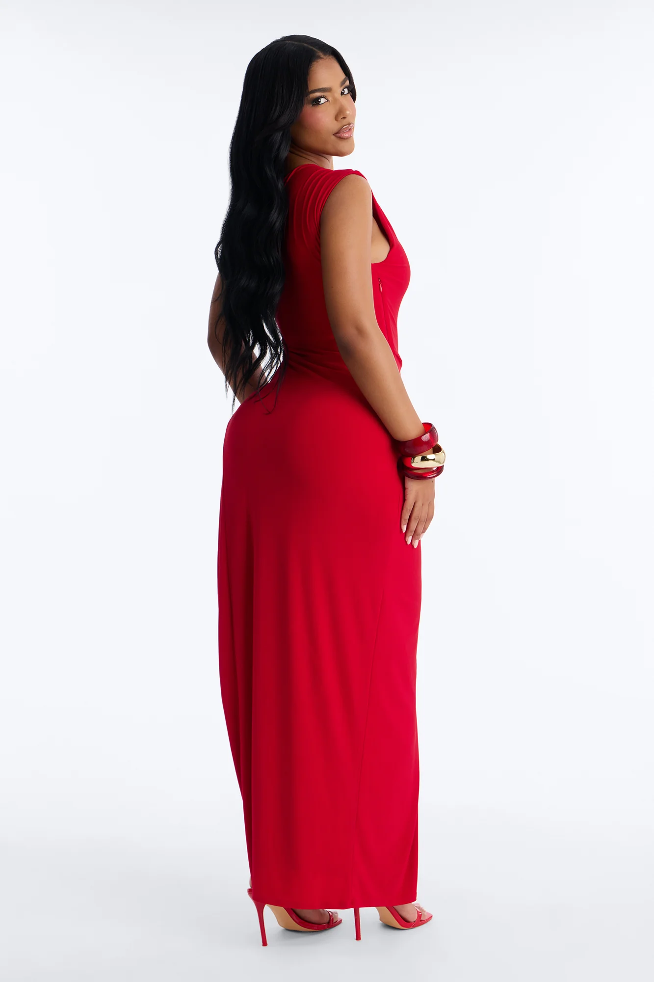 Keep Walking Maxi Dress - Red - Image 3