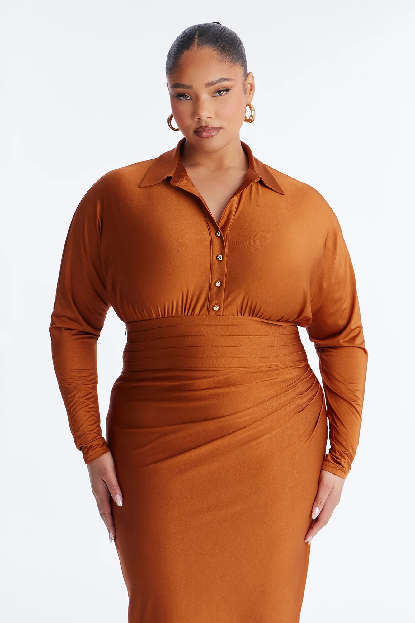 Keep You In Mind Tricot Maxi Dress - Bronze - Image 6