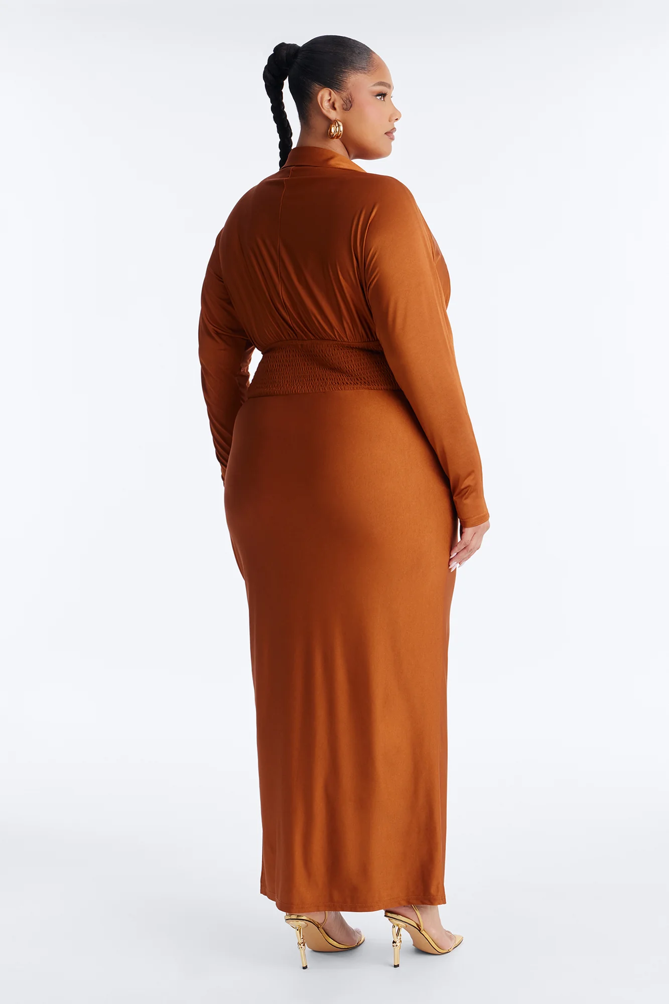 Keep You In Mind Tricot Maxi Dress - Bronze - Image 8