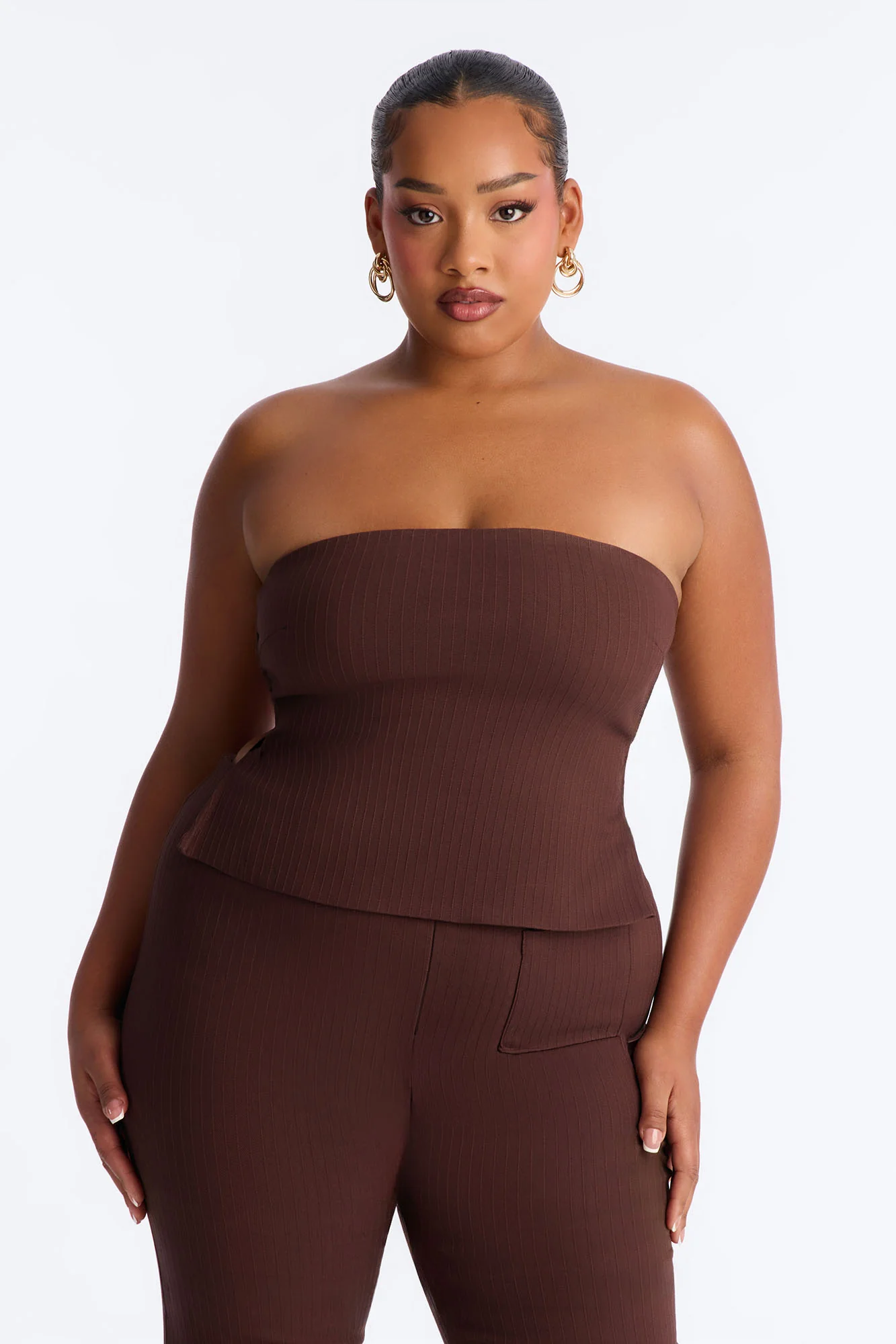 Keila Strapless Pant Set - Brown - Image 8