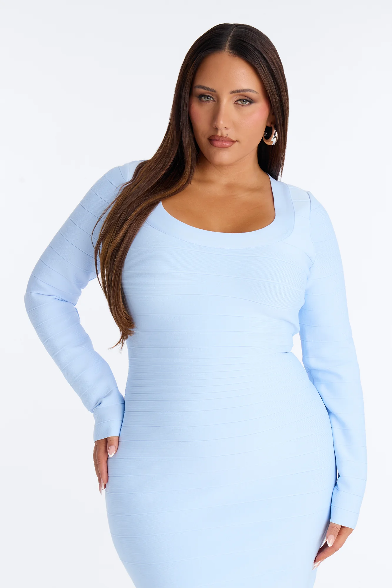 Keira Bandage Midi Dress - Light Blue - Image 6