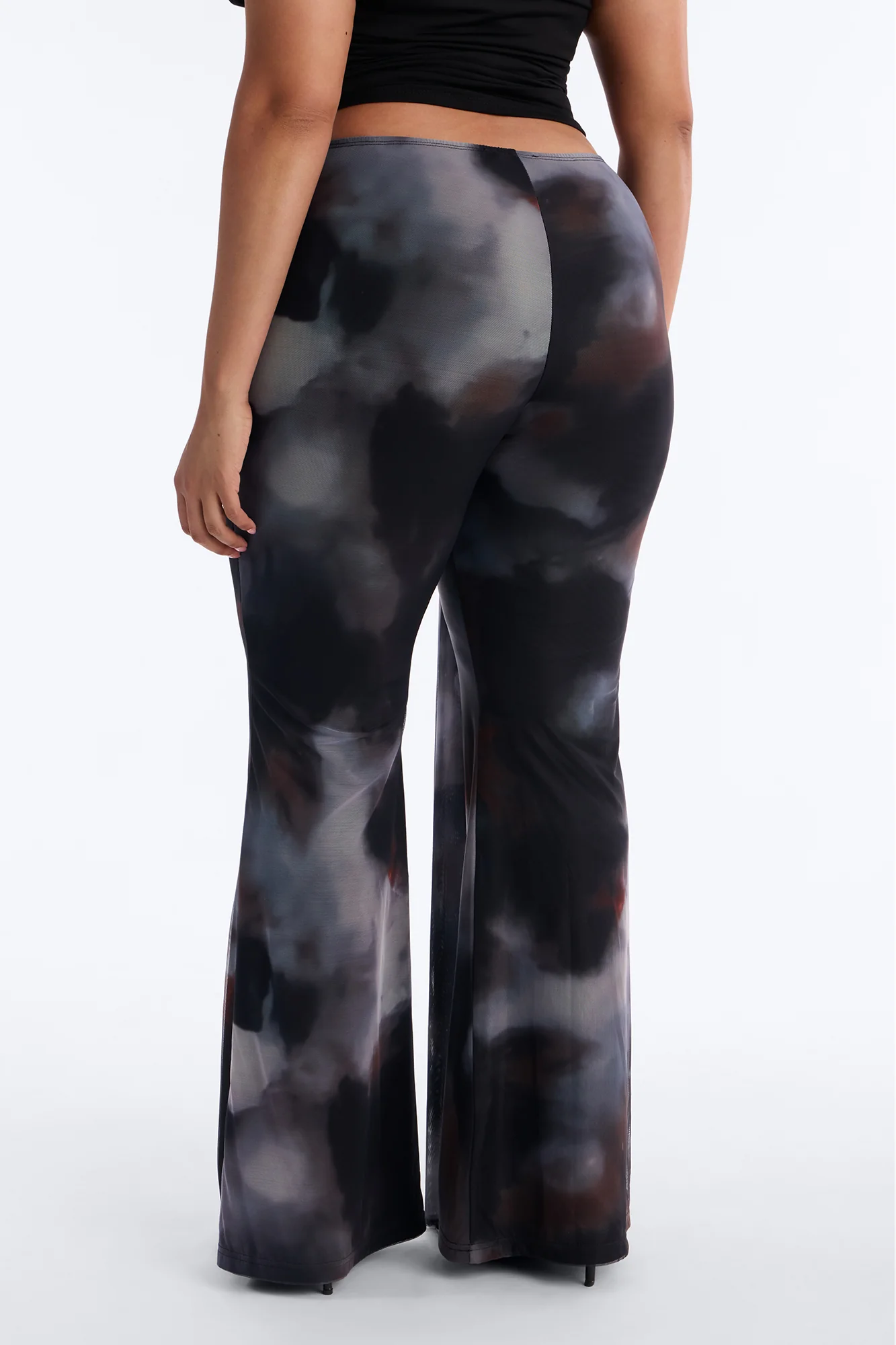 Keisha Wrap Waist Mesh Flare Pant - Grey/combo - Image 7