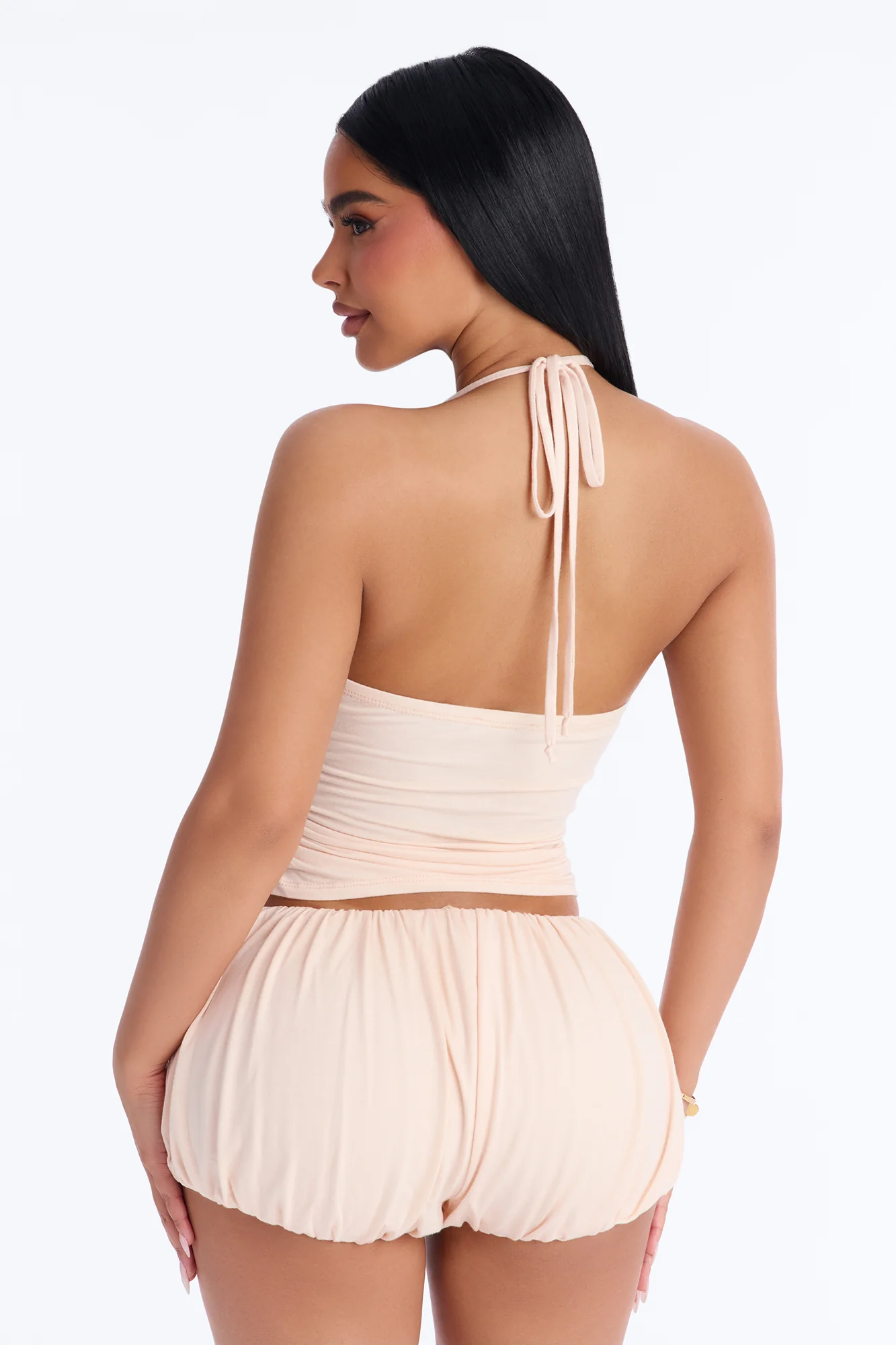 Kellie Halter Bubble Short Set - Blush - Image 4