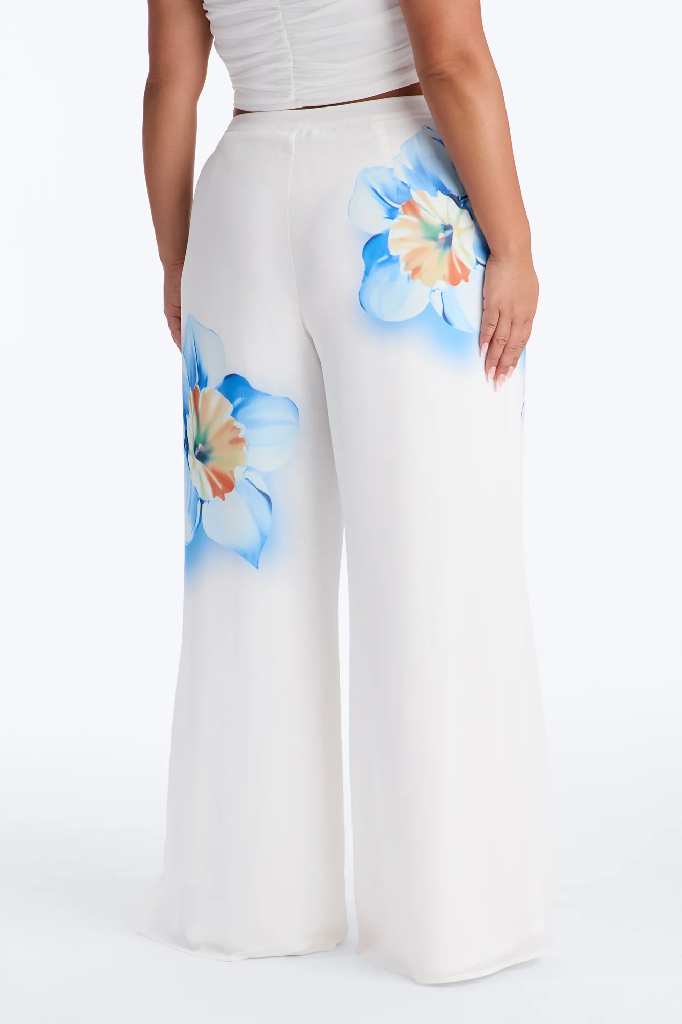 Kelly High Rise Floral Print Wide Leg Pant - White/combo - Image 7
