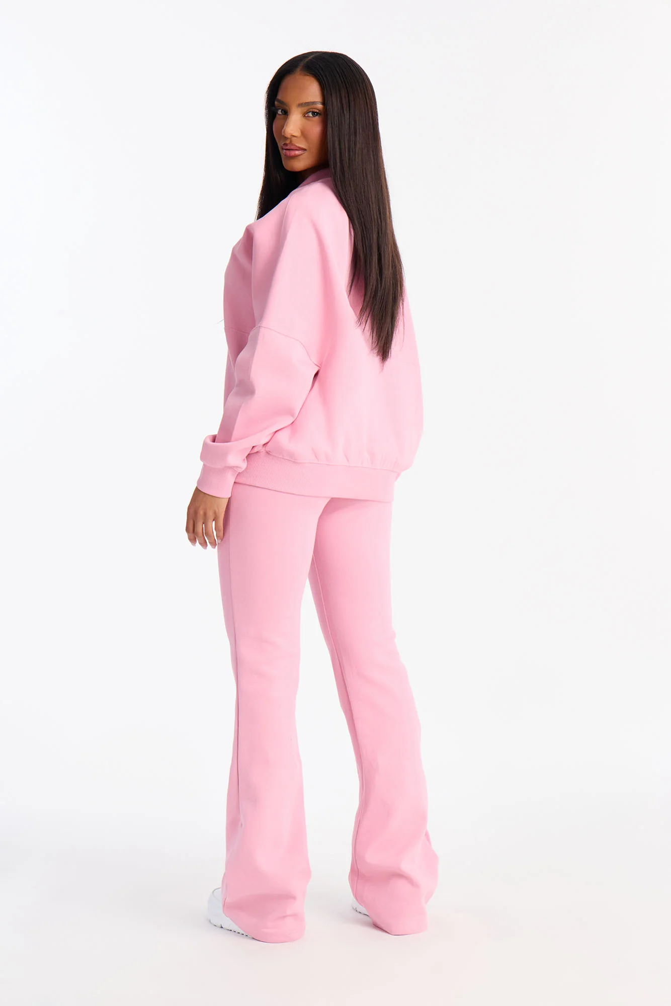 Kelsey Double Zip Flare Leg Pant Set - Pink - Image 4