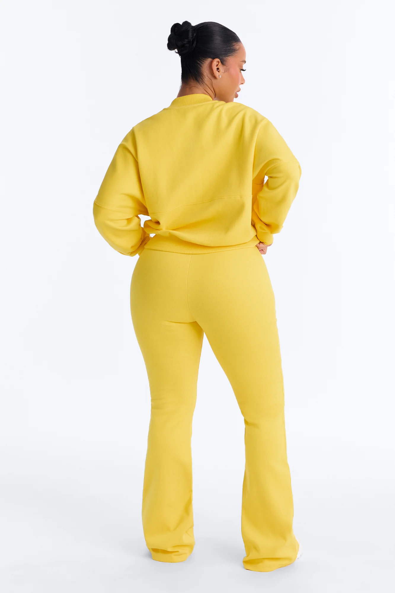 Kelsey Double Zip Flare Leg Pant Set - Yellow - Image 4