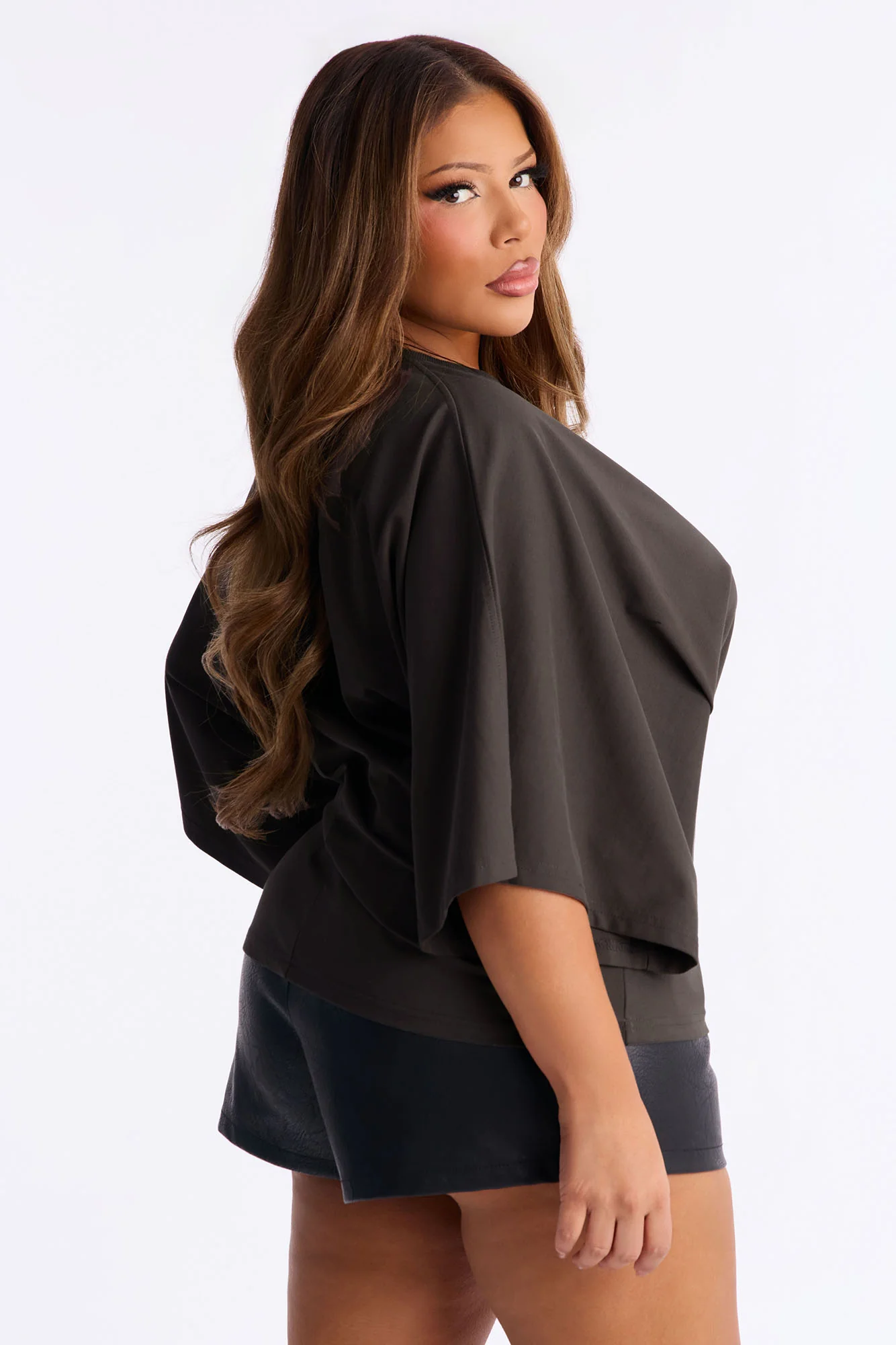 Kendall Oversized Short Sleeve T-Shirt - Charcoal - Image 8