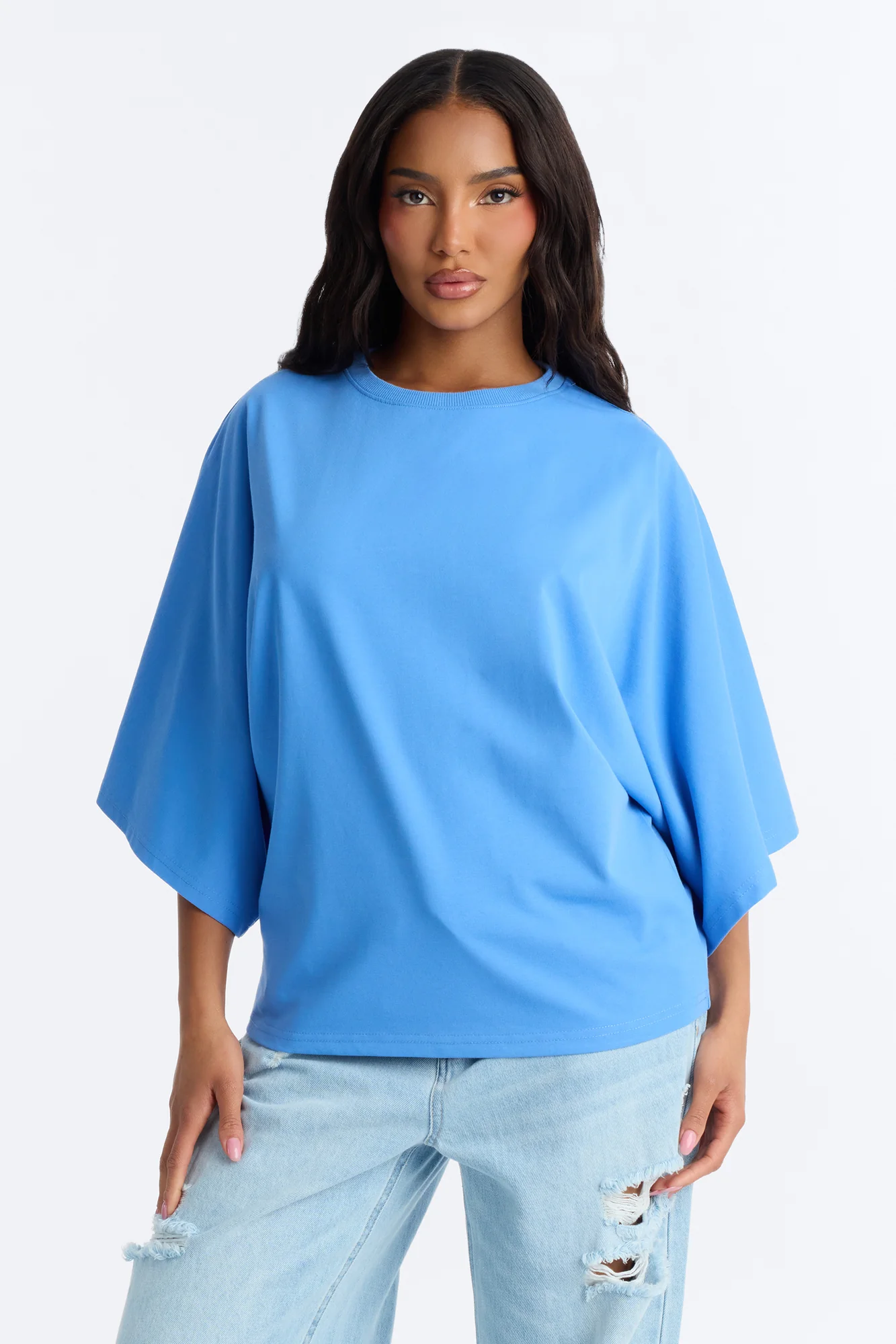 Kendall Oversized Short Sleeve T-Shirt - Blue