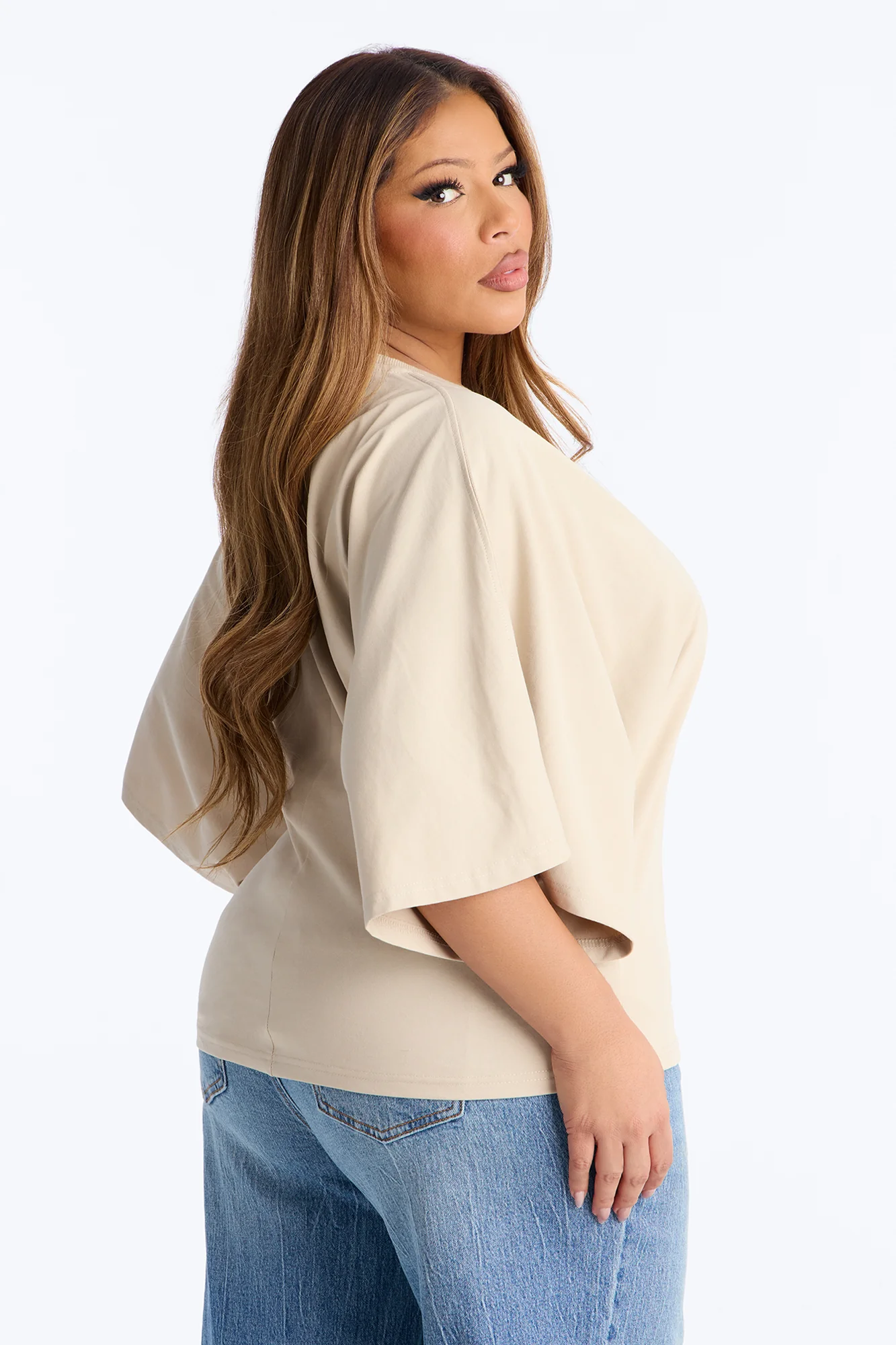 Kendall Oversized Short Sleeve T-Shirt - Tan - Image 6